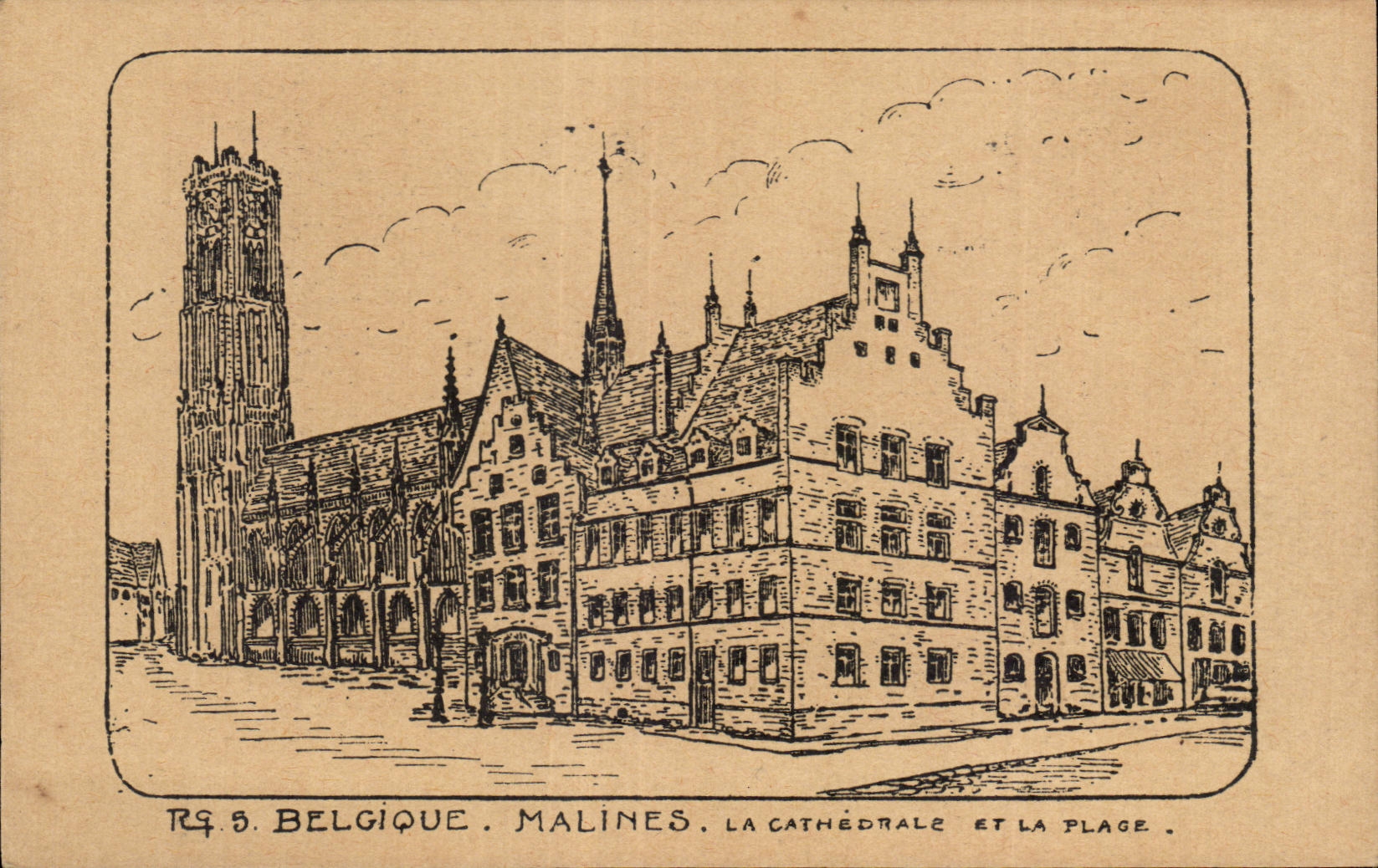 Malignant CPA Belgium the Cathedral And the Place