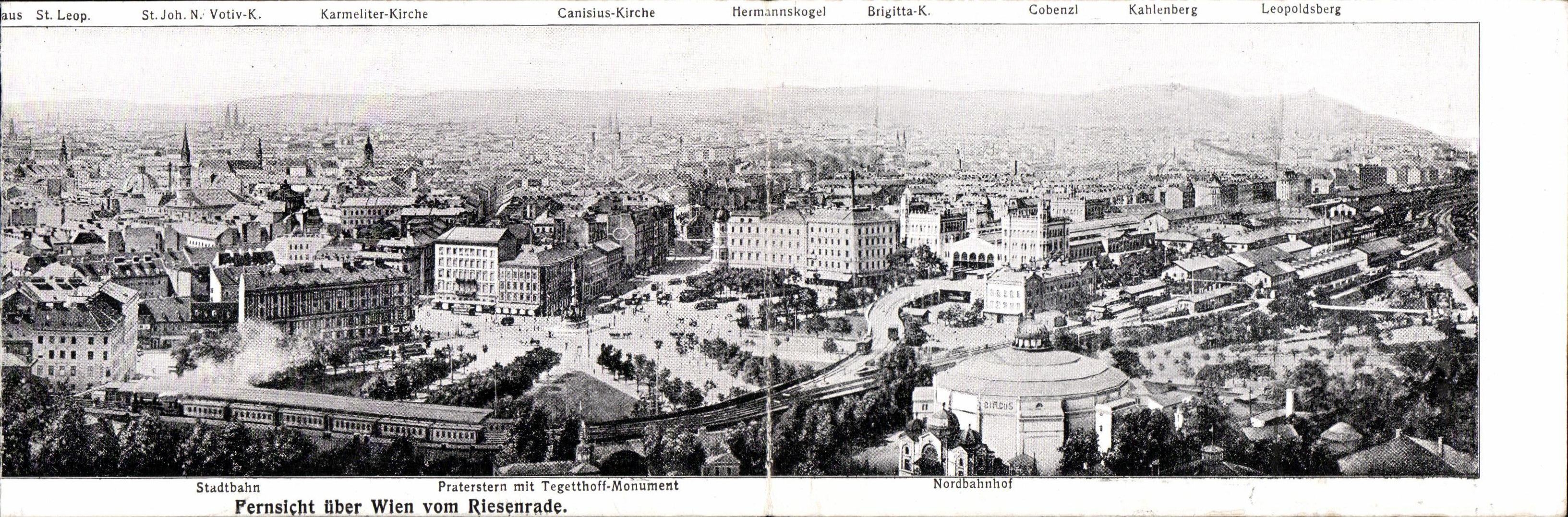 CPA Pernsieght iiber Wien vorn Riesenrade