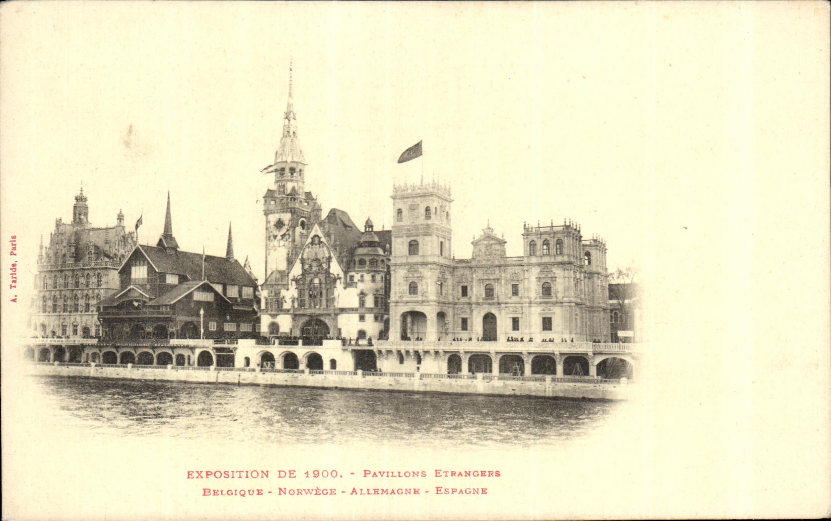 CPA Exposition De 1900 Pavillons etranges Belgique Norvege Allemagne Espagne