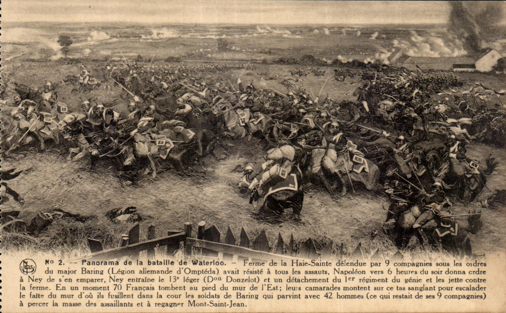 CPA Panorama of the battle of Waterloo Closes Hedge Napoleon Sainte