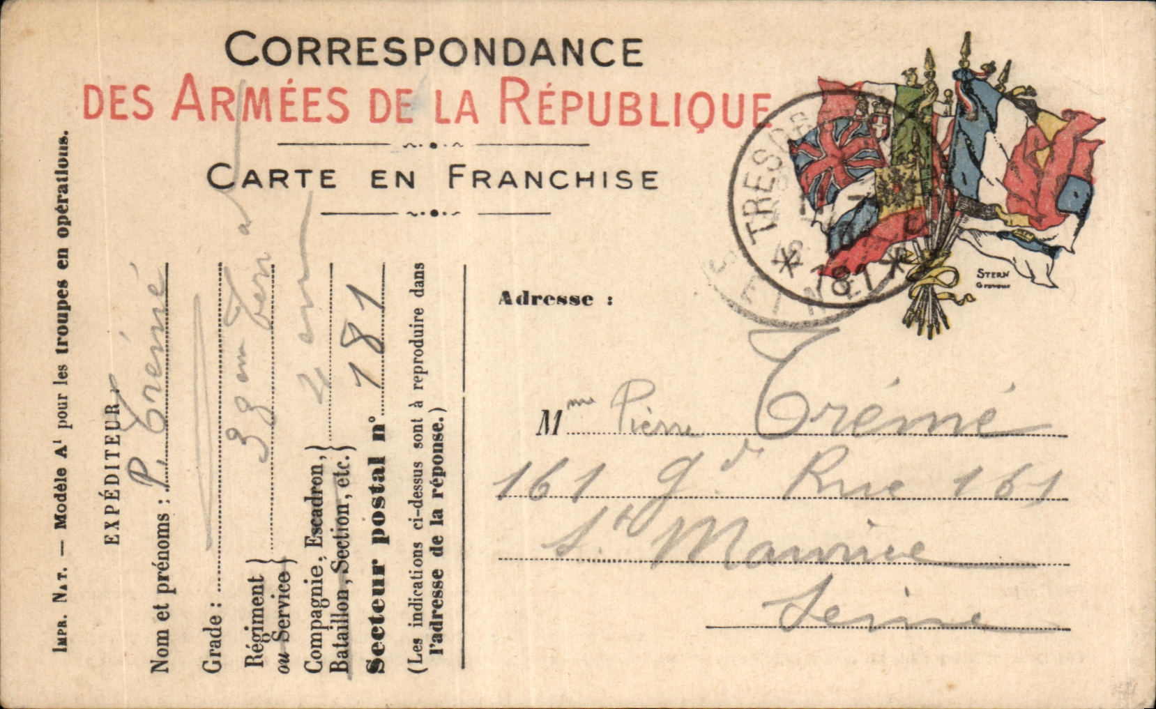 CPA Military Chart of Frankness Treme St Maurice the Seine