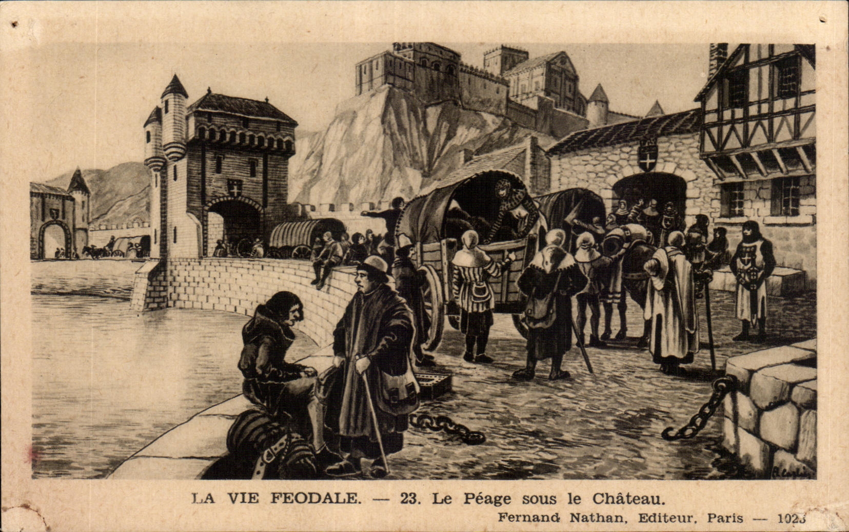 CPA Feudal Life Toll under the Castle