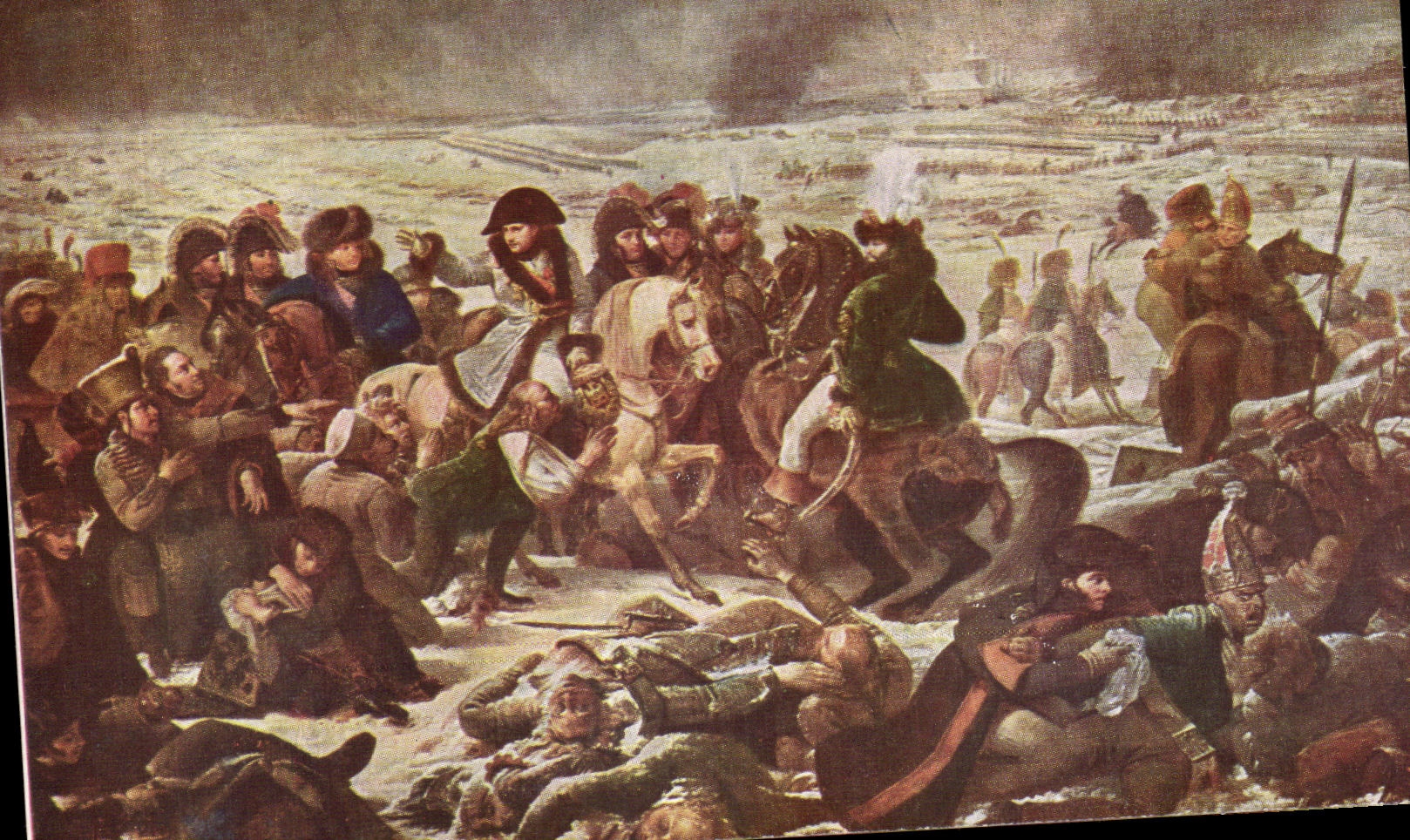 CPA Napoleon con el baron de Eylau de la batalla