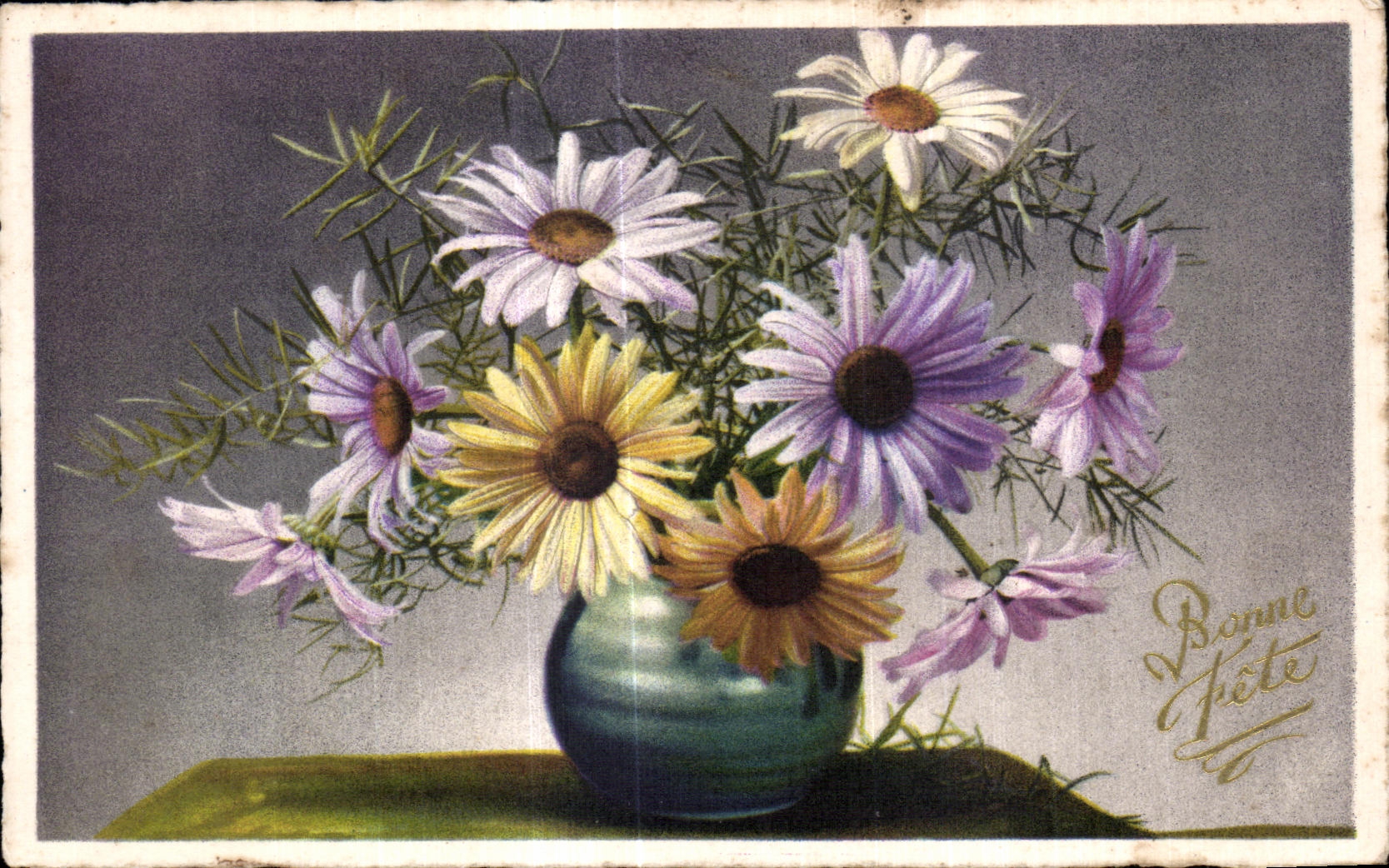 CPA Fleurs Bonne fete