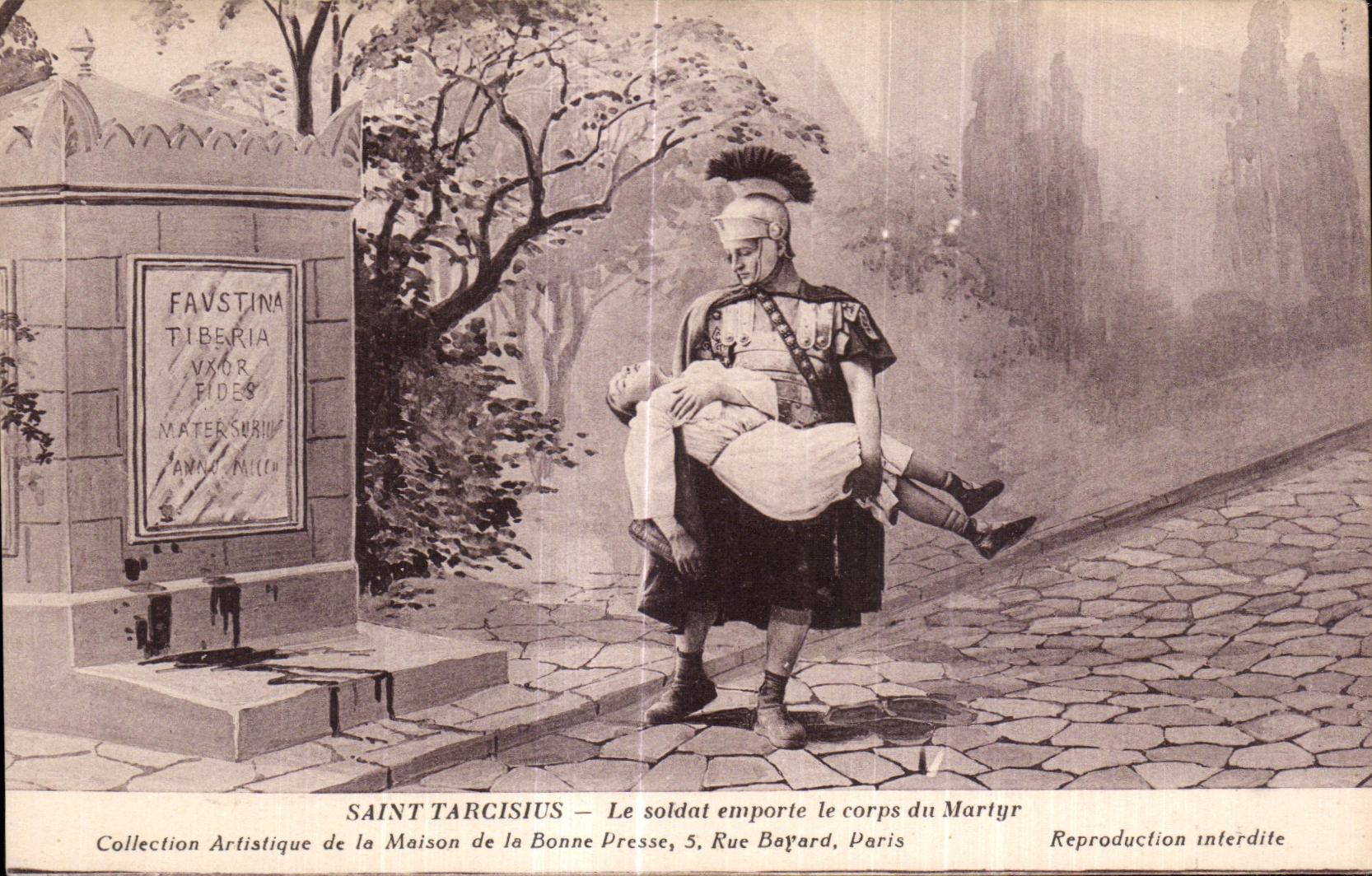 CPA Saint Tarcisius le Soldat emporte le corps du Martyr 