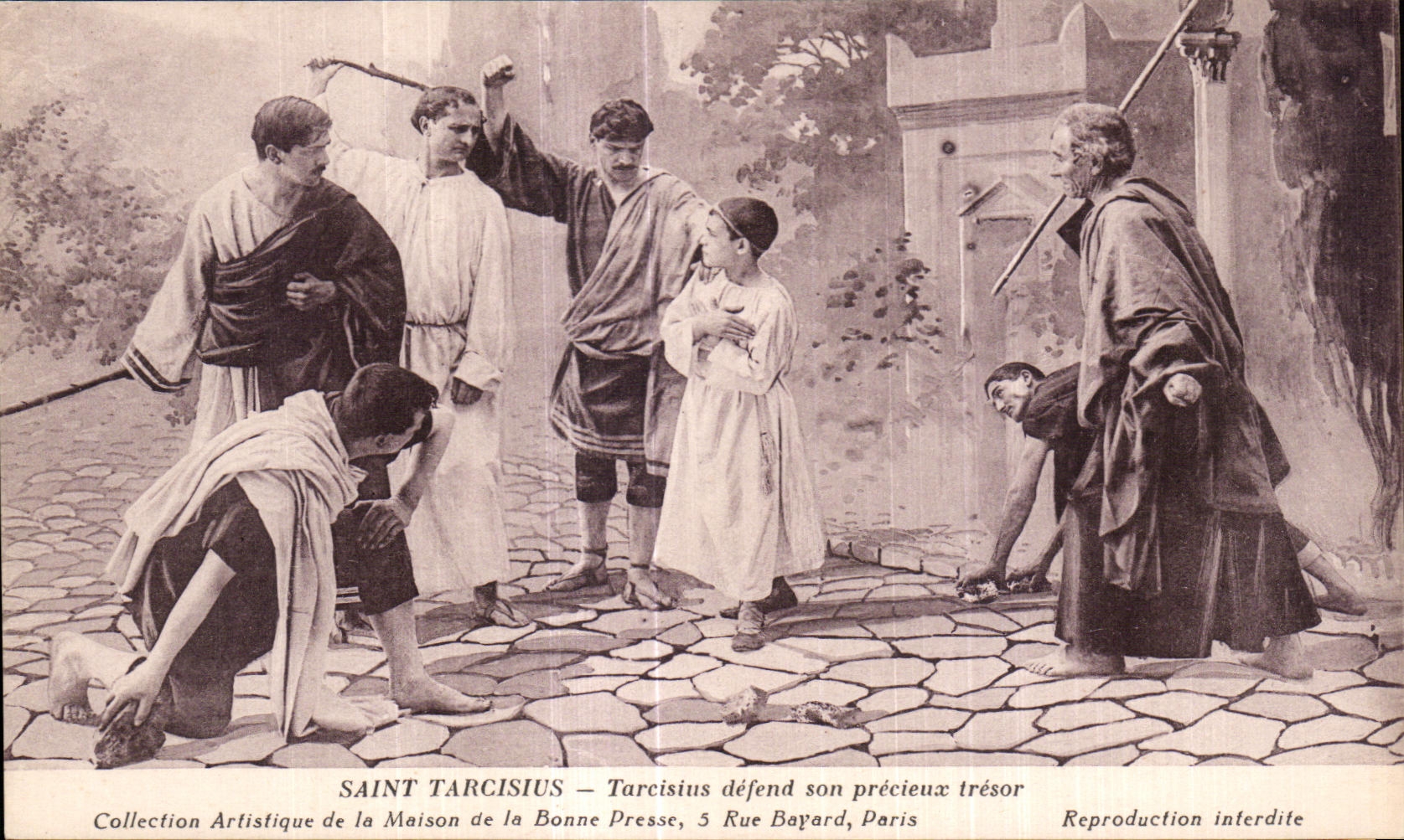 CPA Saint Tarcisius Tarcisius defend son precieux tresor 