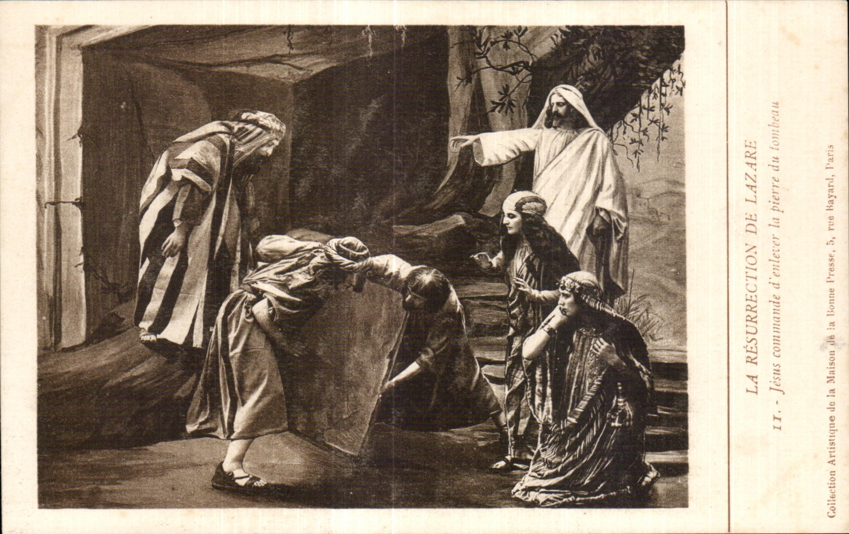 CPA La Resurrectio De Lazare Jesus commande d entever la pierre du tombeau