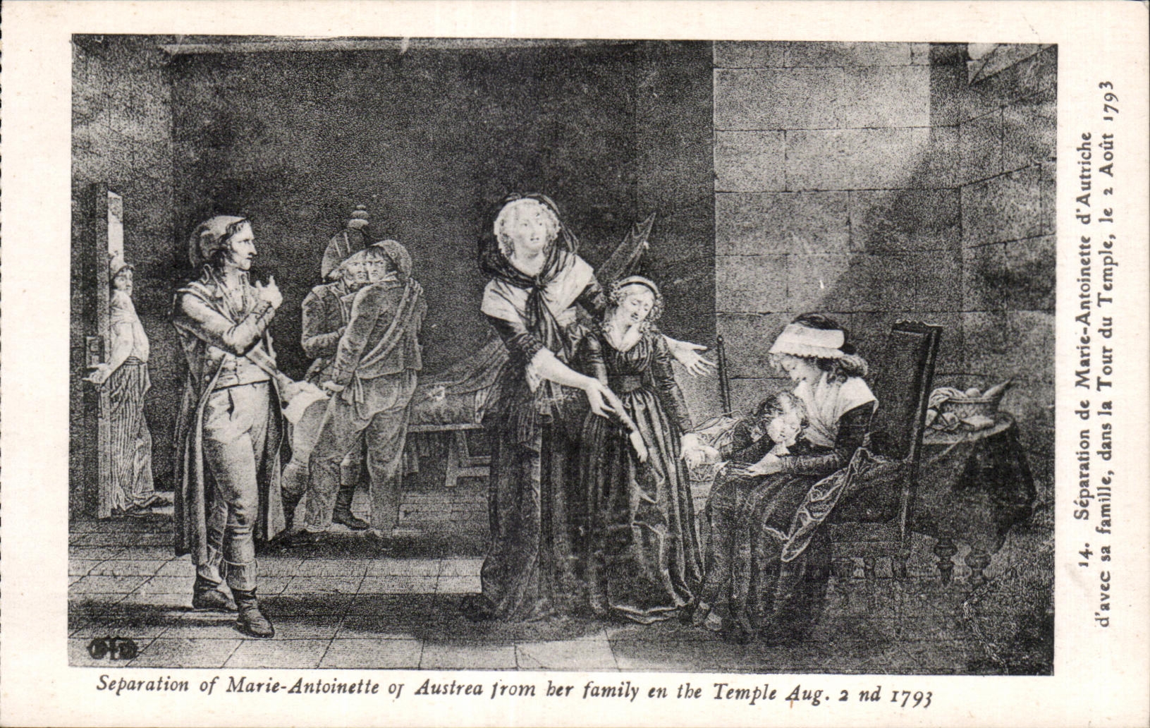 CPA Separation off Antoinette off Austrea from ber family in the Temple 1793