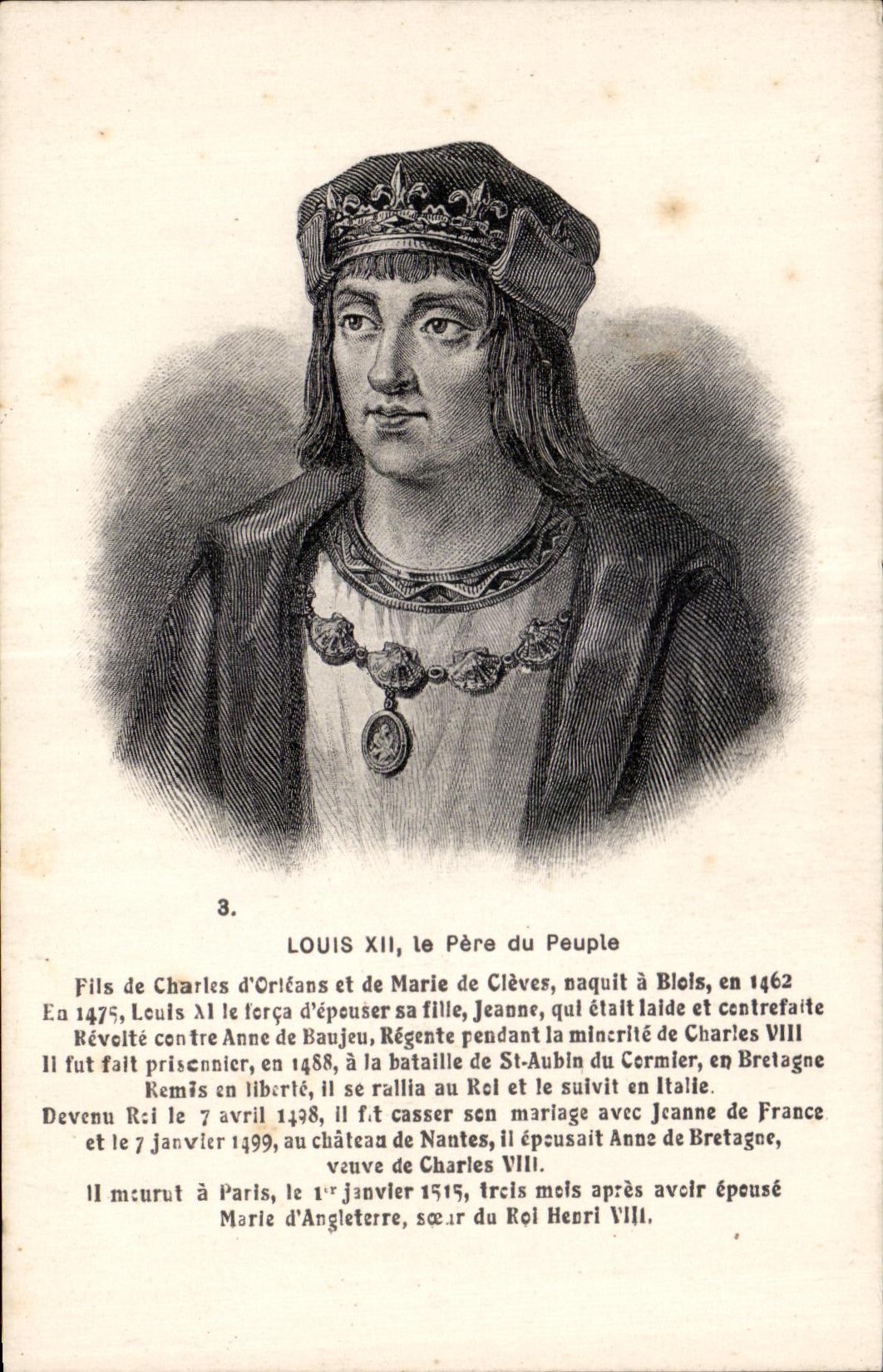 CPA Louis XII the father of the people Wire of Charles Orleans and Marie de Cleves was born has Bleis in of Leuis XI the ferca
