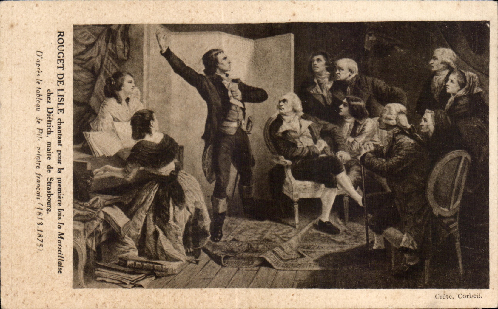 CPA Mullet of Lisle Singing for the first time the Marseillaise at Dietrich mayor of Strasbourg