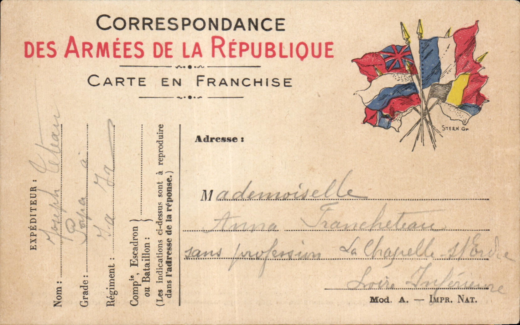 CPA Military Chart of Frankness the vault On the Loire Fancheteau