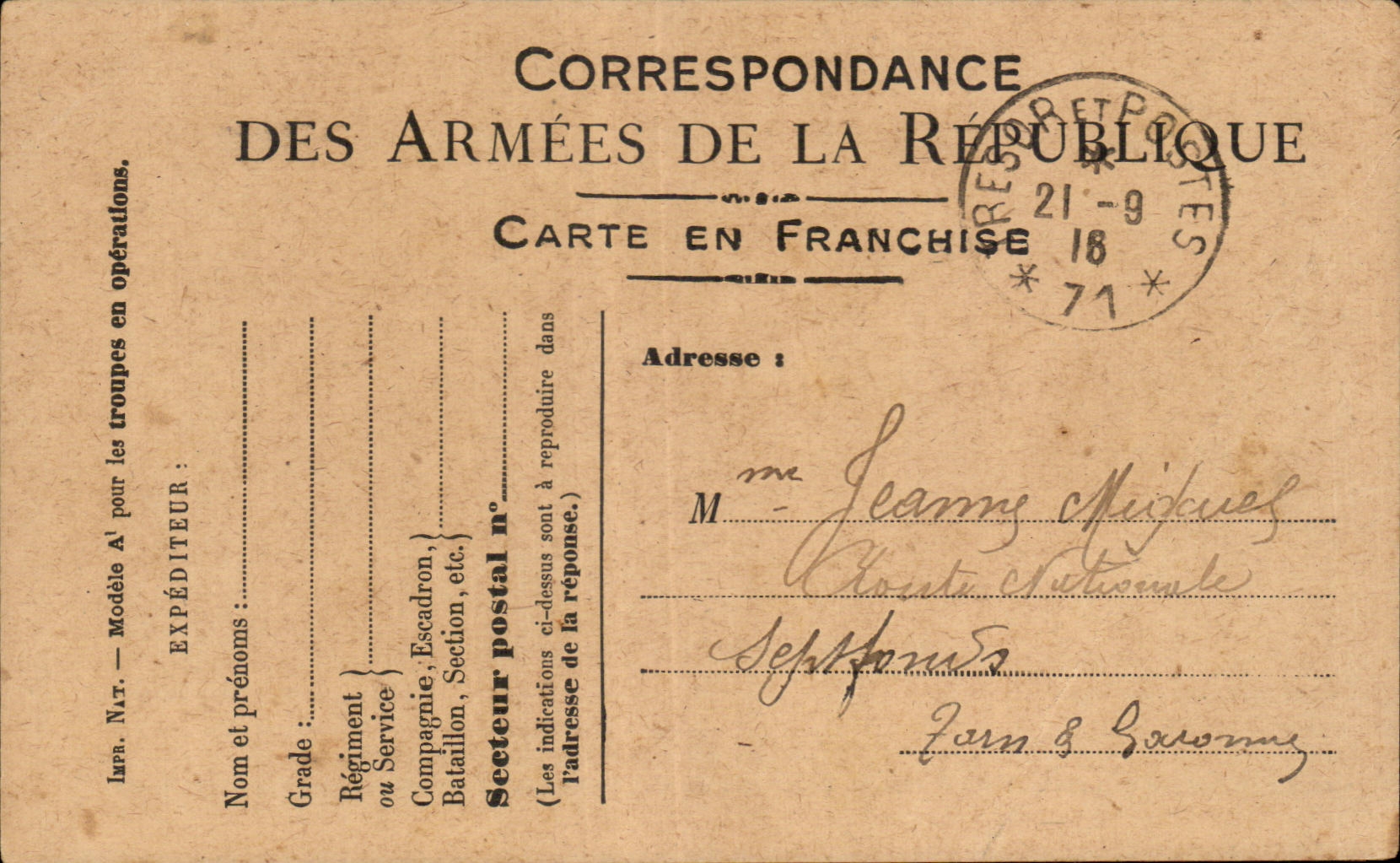 CPA Military Chart of Frankness Miguel Septfonds