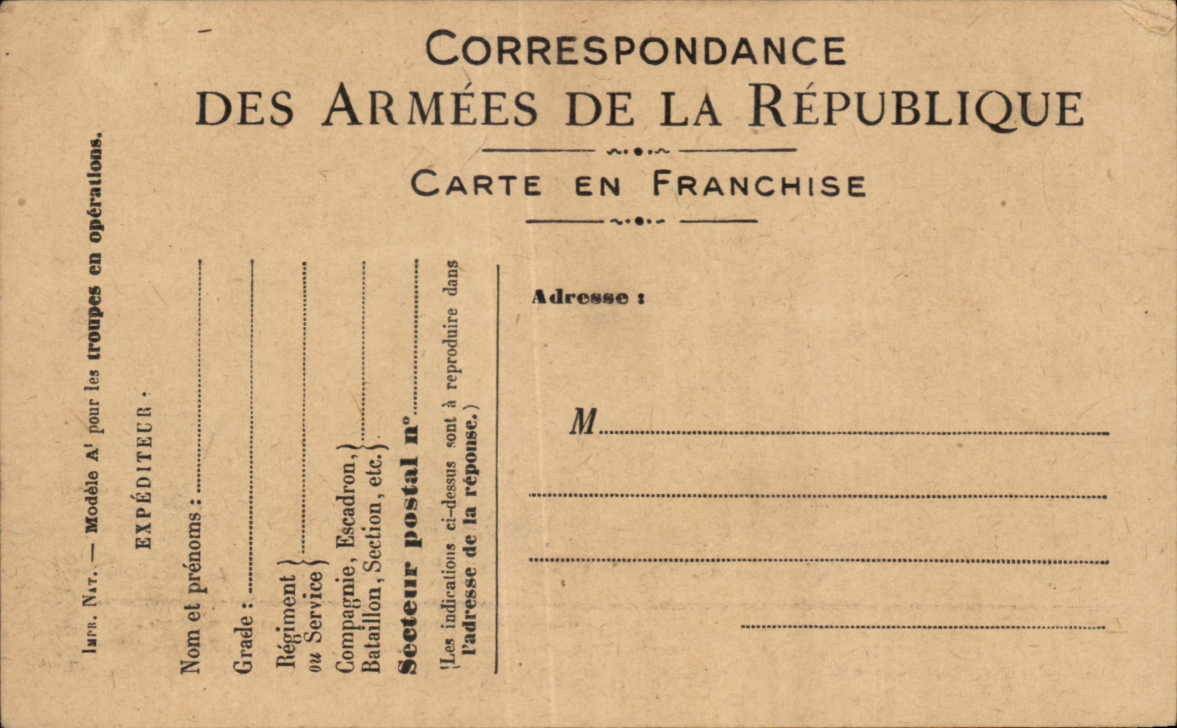 Military chart of Frankness