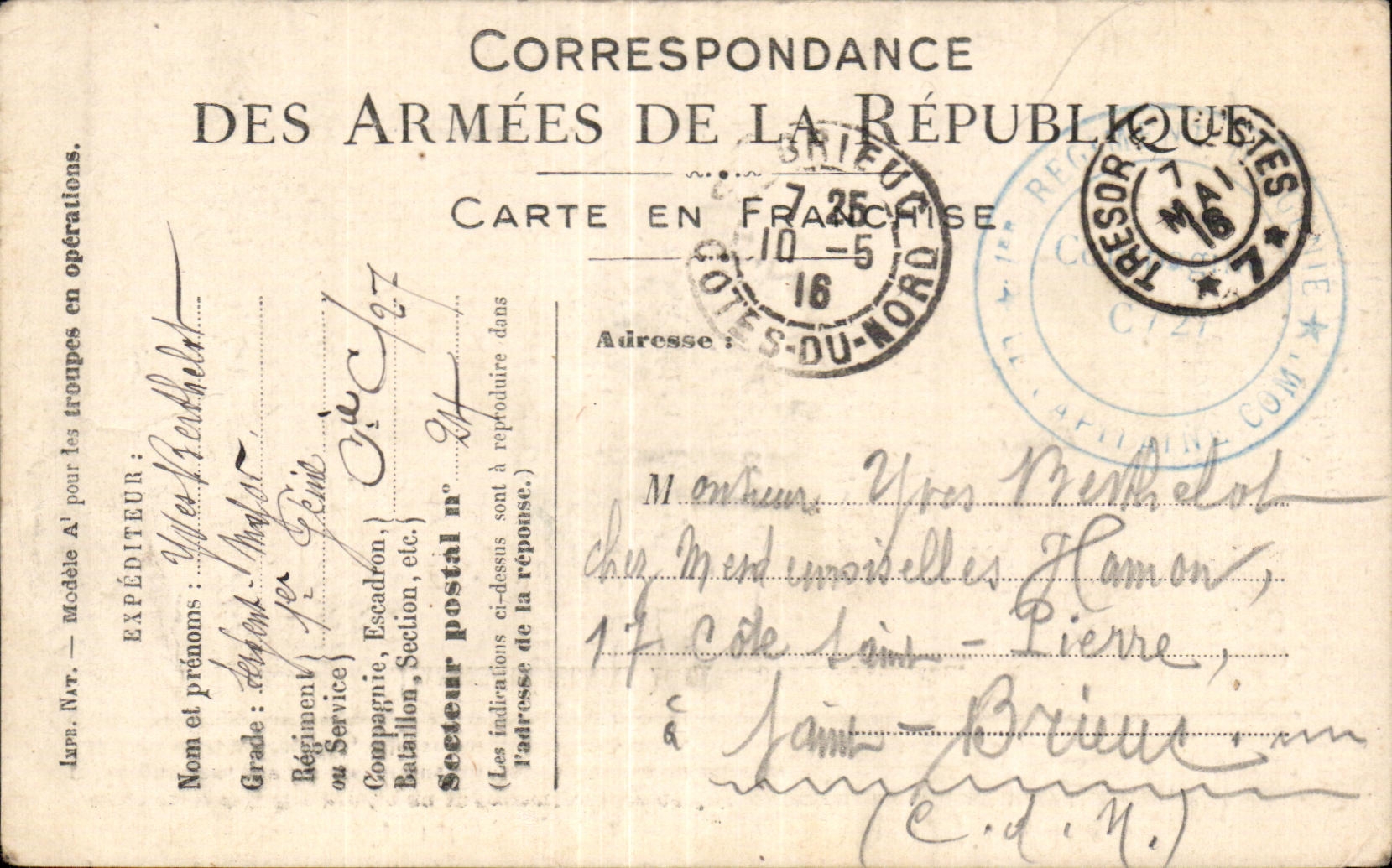 Military chart of Frankness holy Berthelot Brieuc