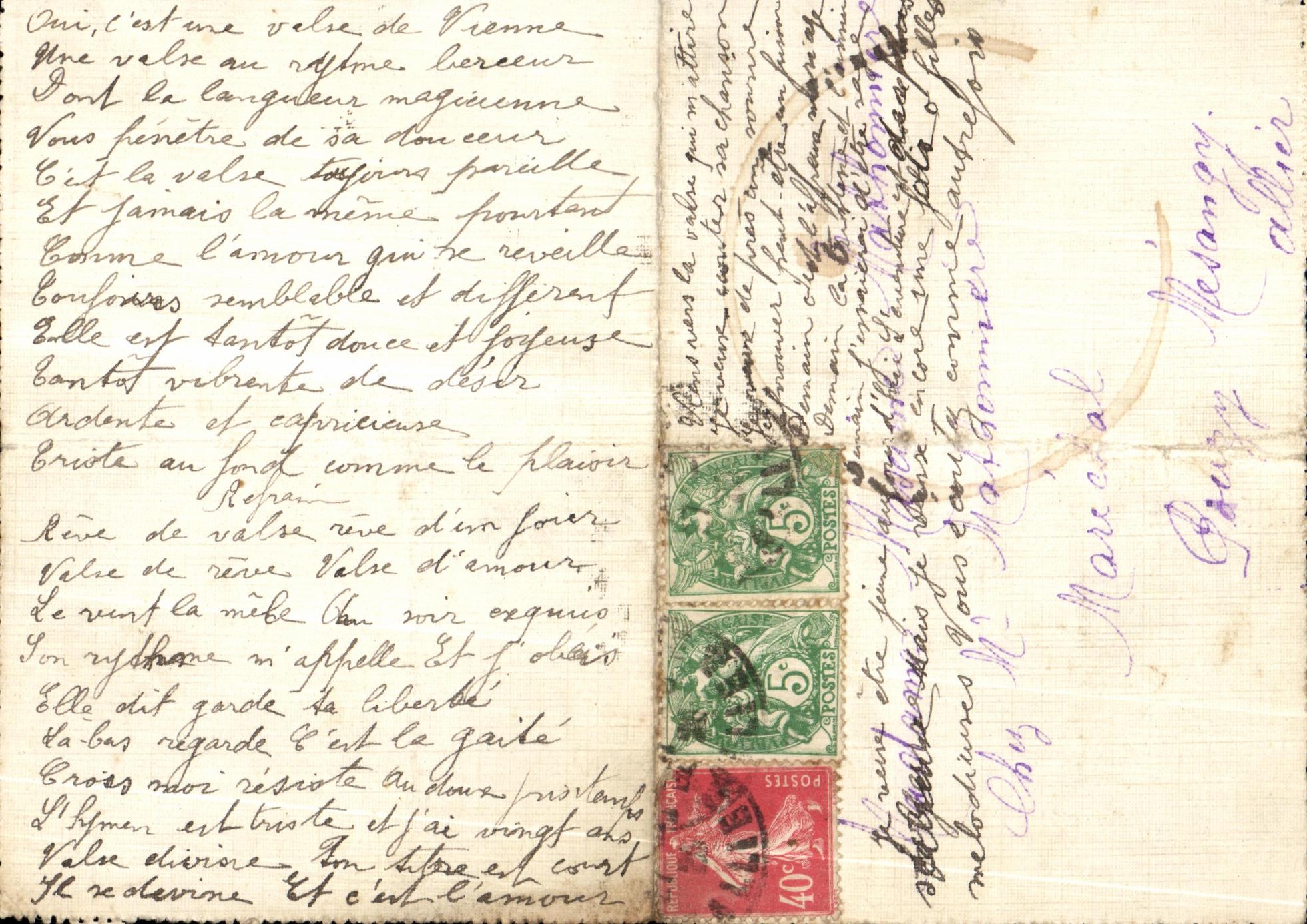 Standard entirety Letter White and 40c Sower Pougy Mesangy