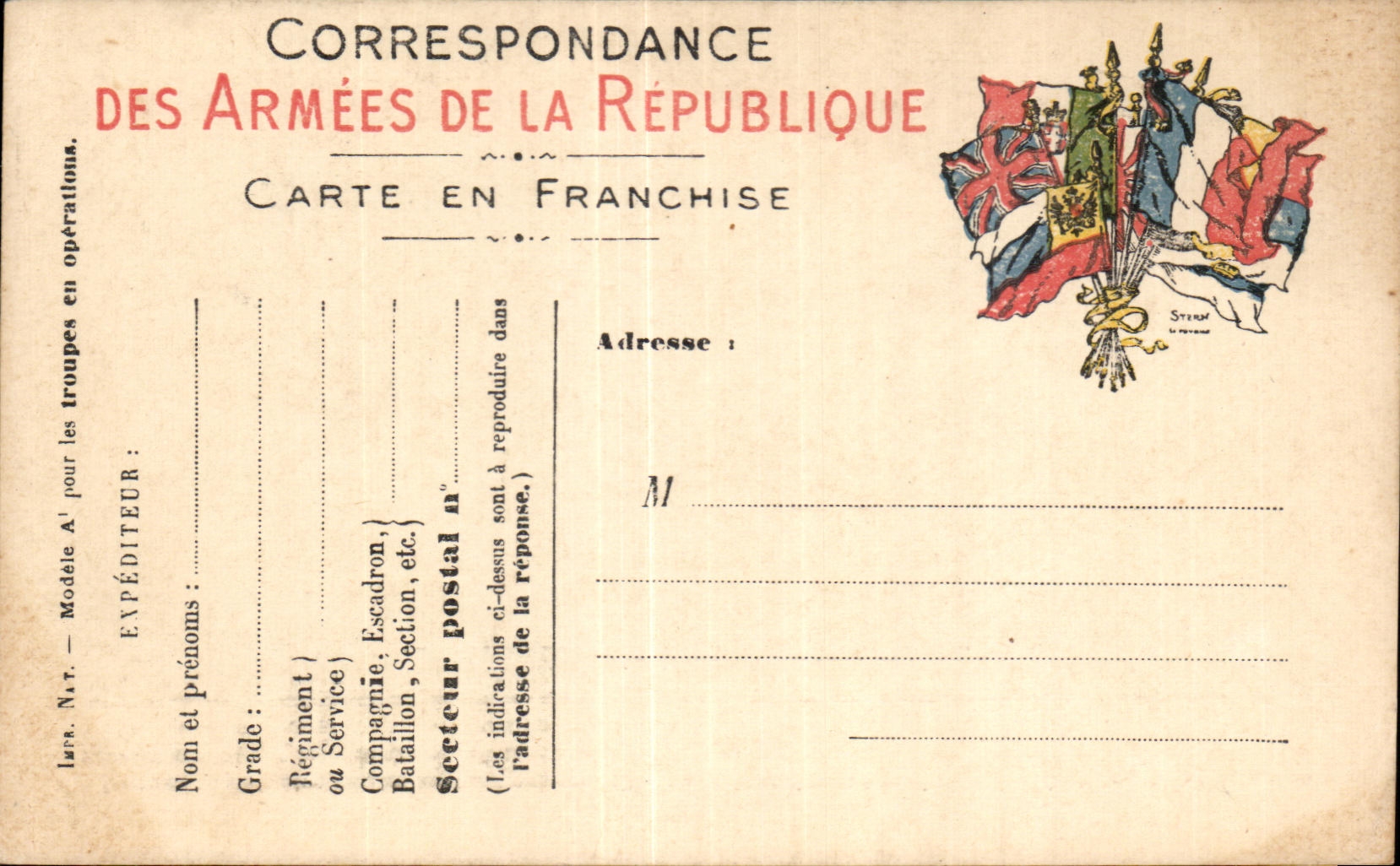CPA Correspondence Of the Armies Of the Republic Chart Of Frankness