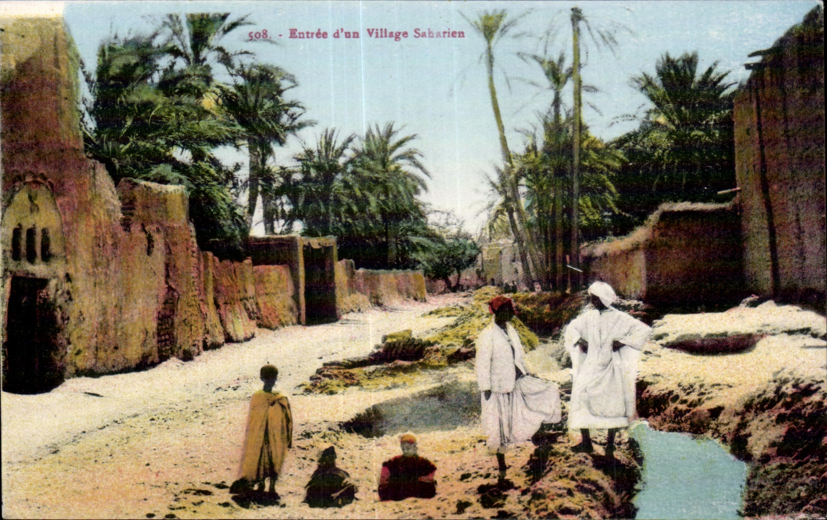 Entrada de CPA Argelia una aldea de Sabarien