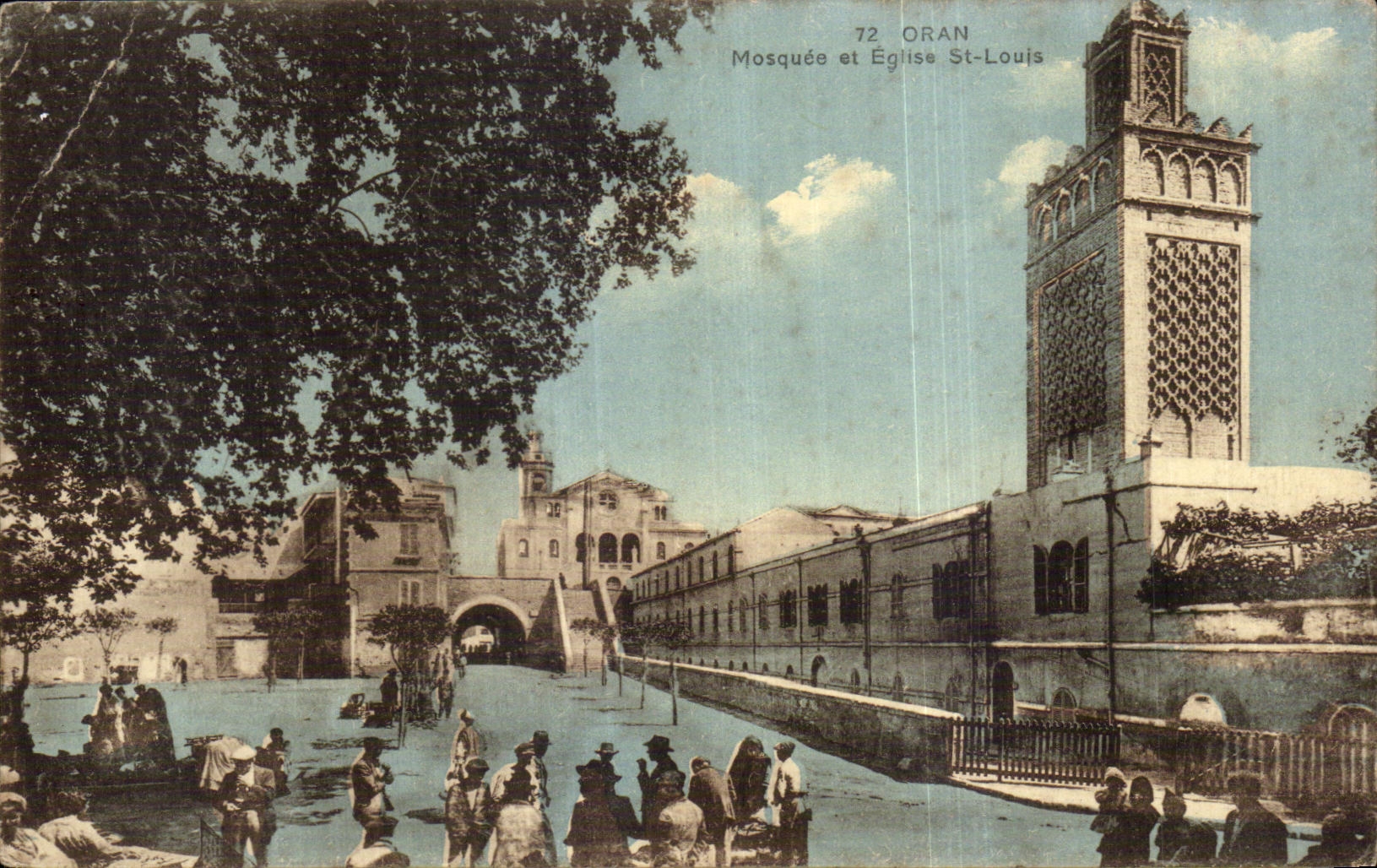 CPA Algeria Oran Mosque and Eglise St Louis