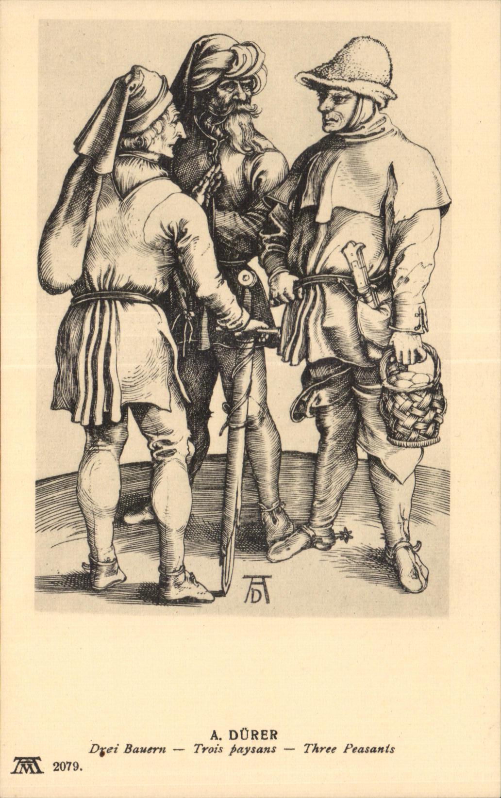 CPA A Durer Drei Bauern Trois Three Peasants