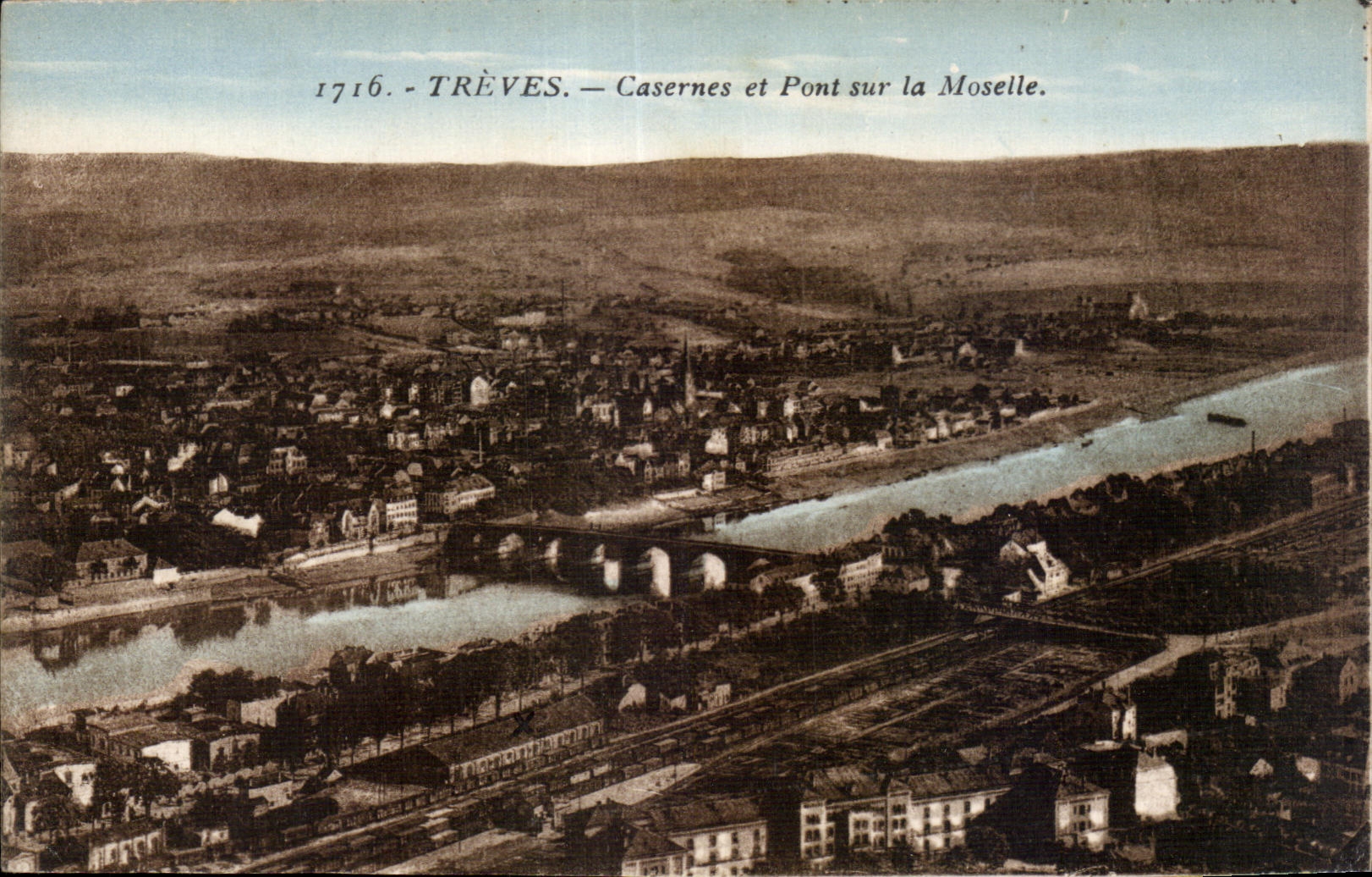 CPA Truces Barracks and Bridge on the Moselle Militaria