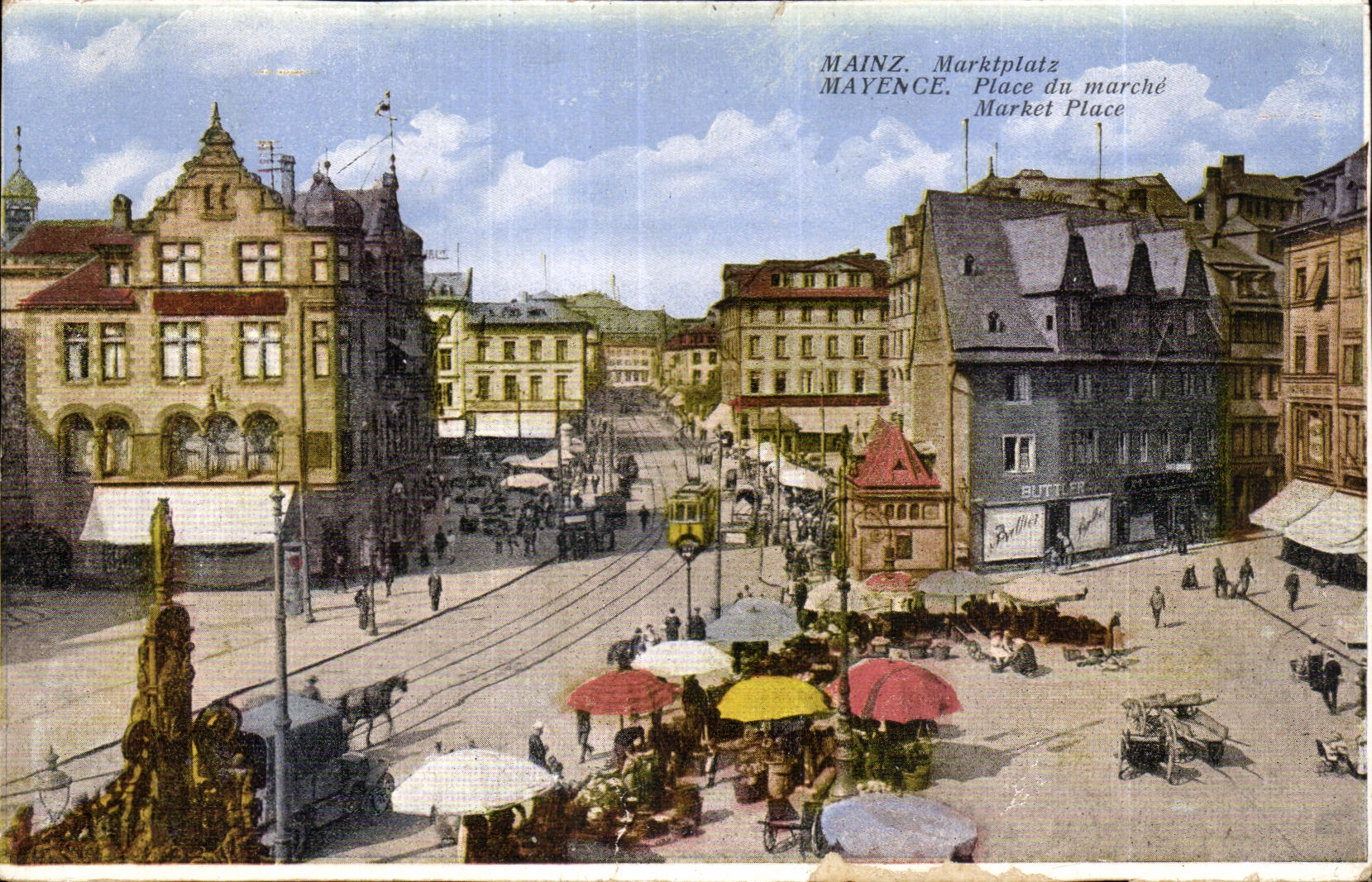 CPA Mainz Marktplatz Mayence Place du marche Market Place