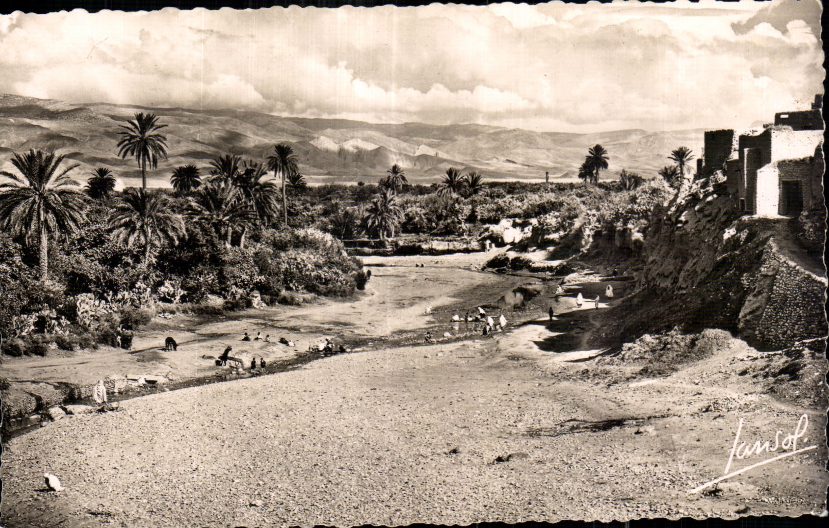 Paisajes de CPA Argelia del lecho de un rio seco del sur en Pameraie