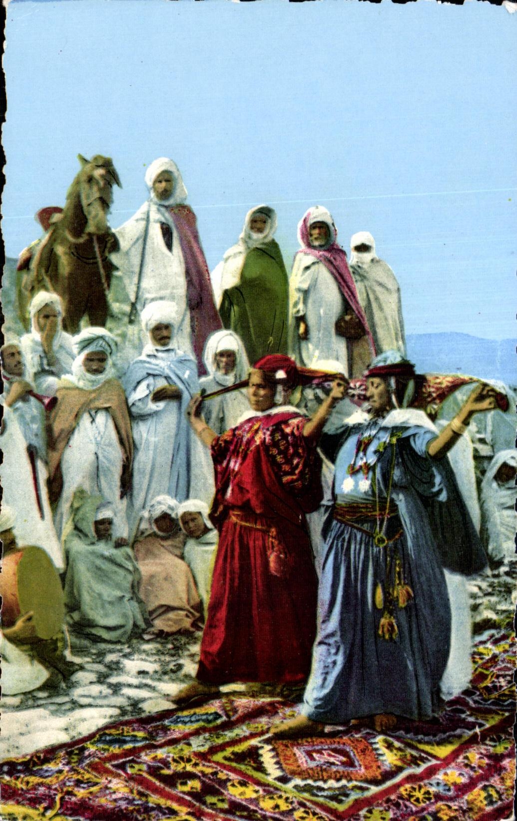 Escenas de CPA Argelia y danza estAndar de la Africa del Norte de la bufanda