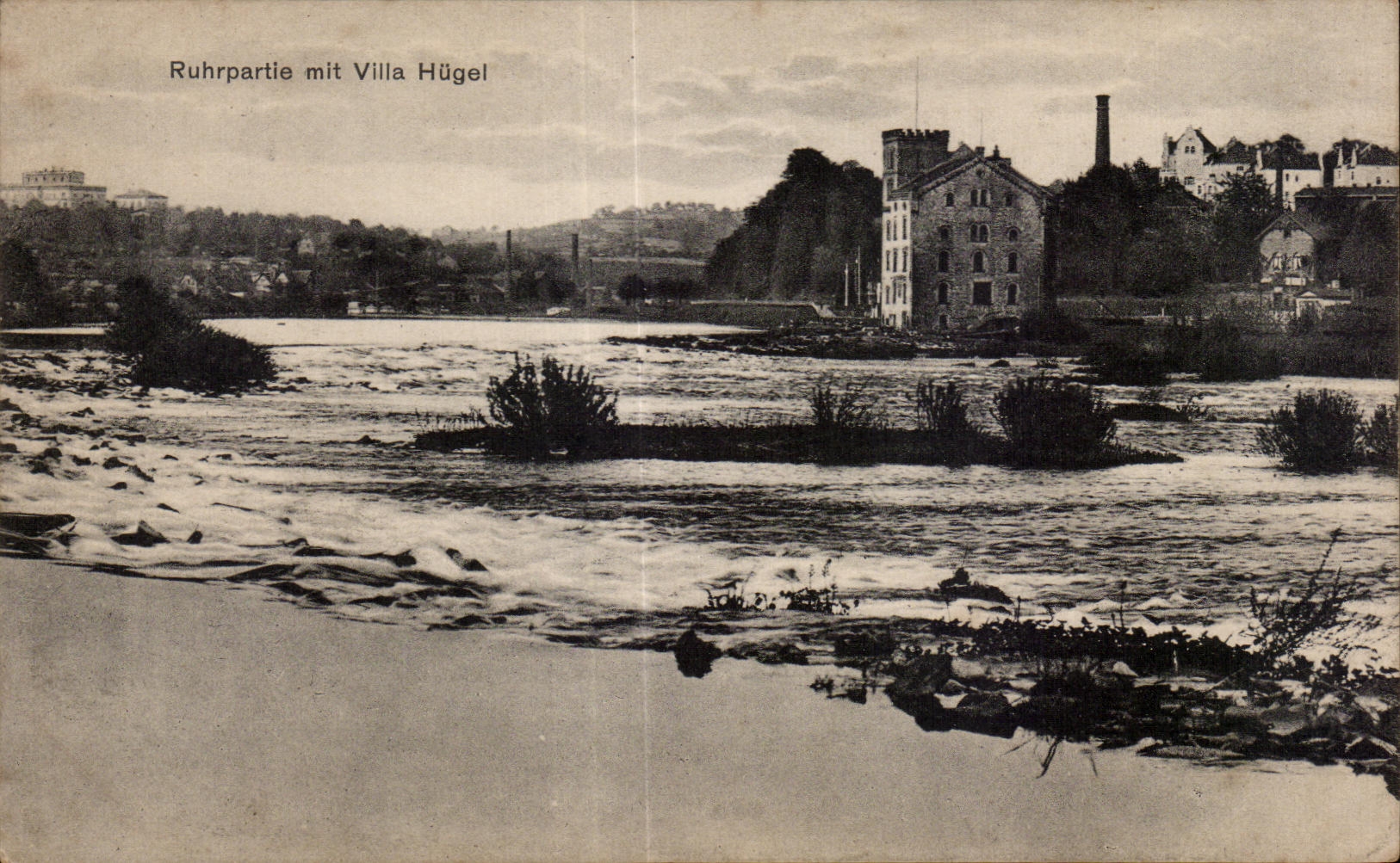 CPA Ruhrpartie mit Villa Hugel