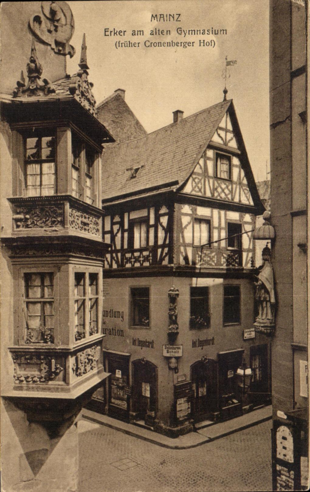 CPA Mainz Erker am alten Gymnasium (fr her Cronenberger Hof)