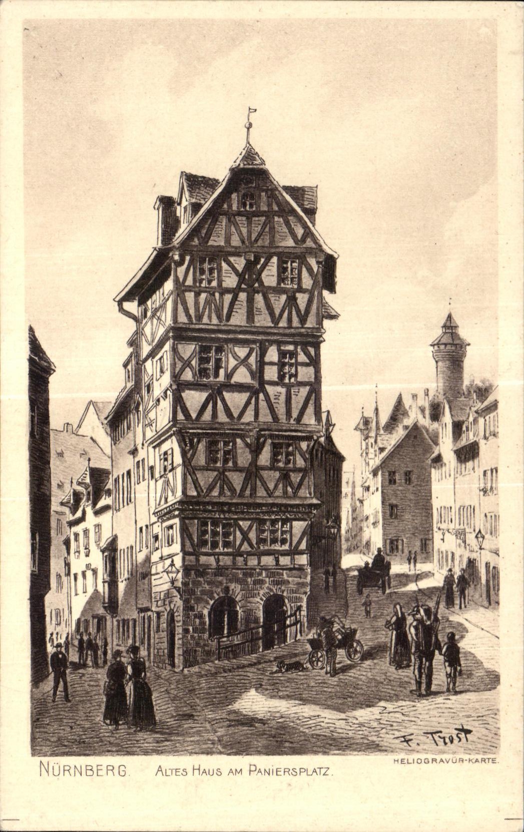 CPA Nurnberg Altes Haus amndt Paniersplatz