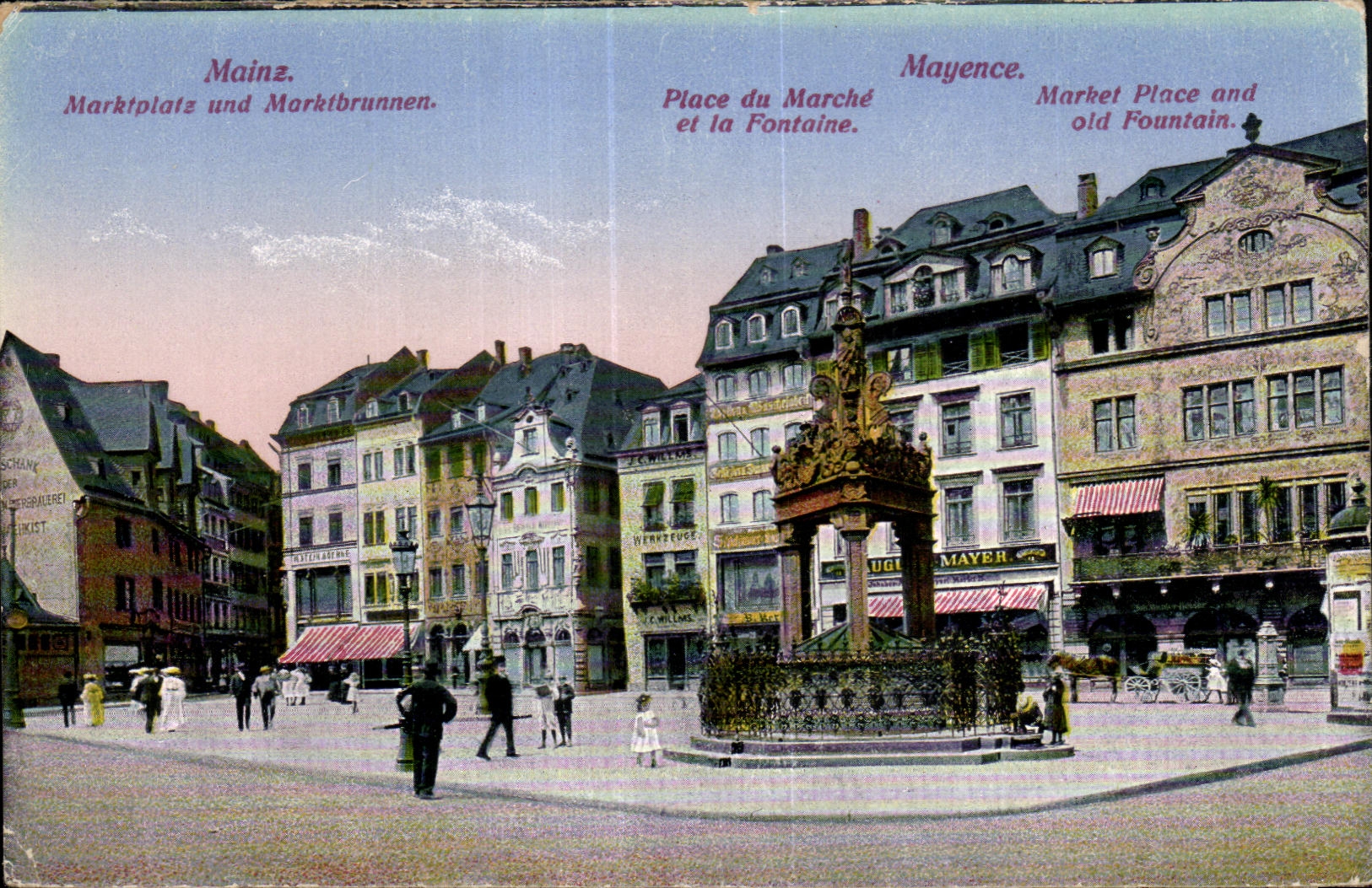 CPA Mainz Marktplatz und Marktbruunen Mayence Place du Marche et la Fontaine