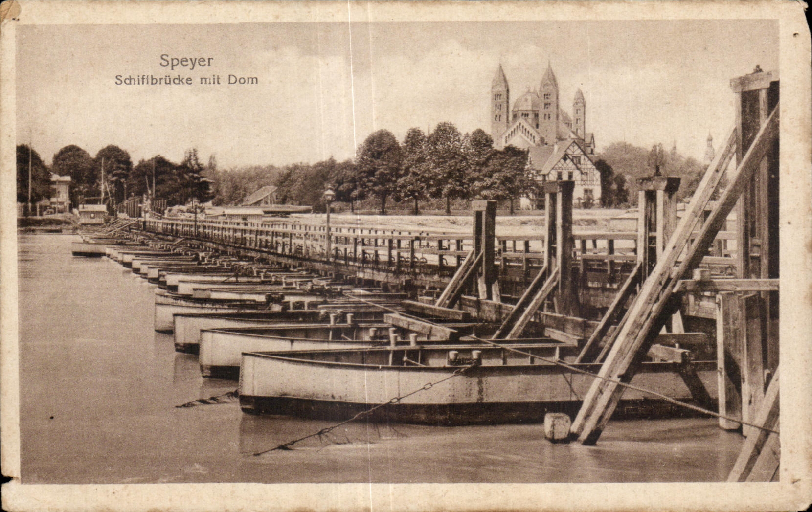 CPA Speyer Schiffbrucke mit Dorn