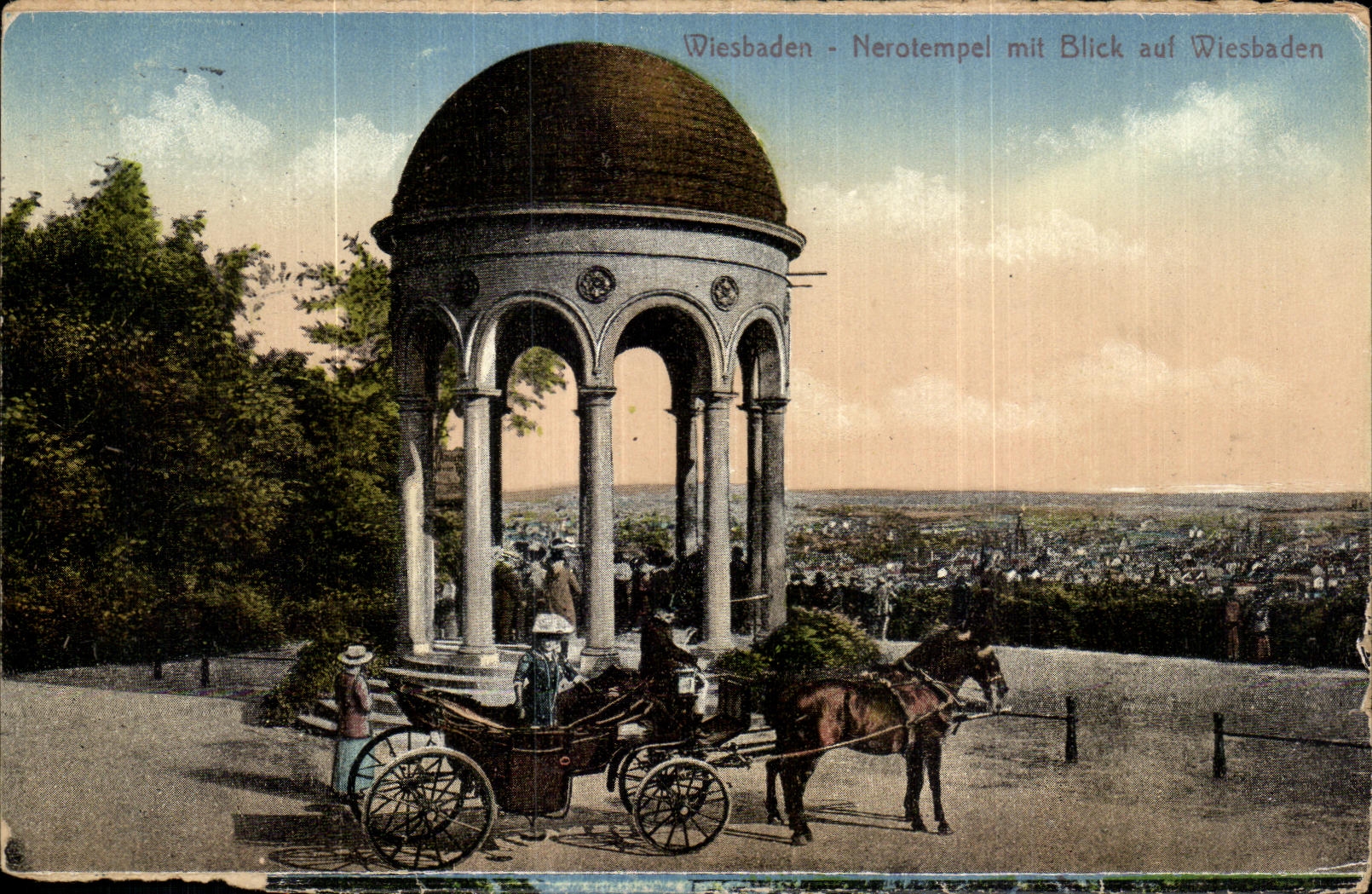 CPA Wiesbaden Nerotempel put Blick auf Wiesbaden Horse horse