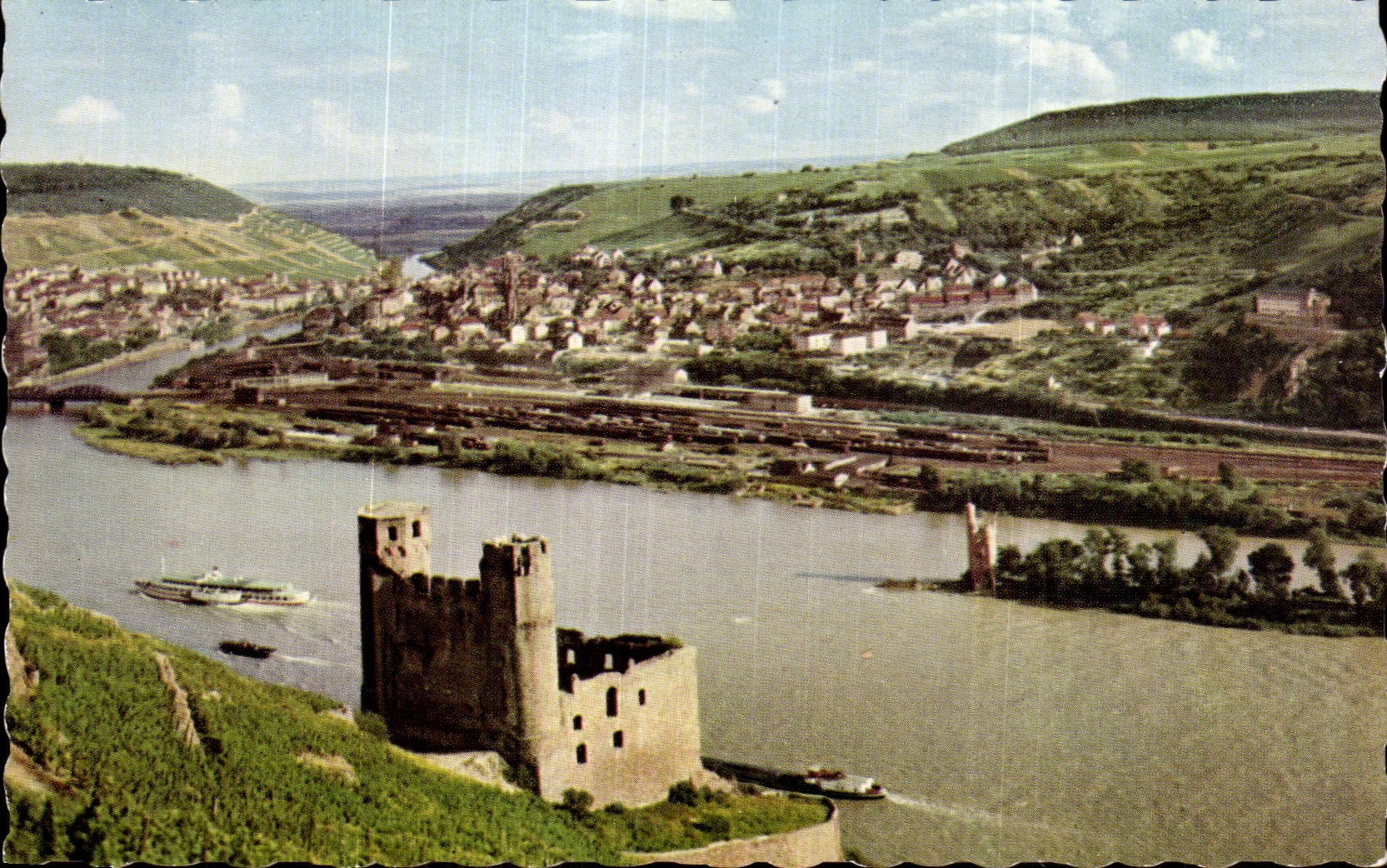 CPA Ruins Ehrentels Mauseturm Bingerbruck und Bingen amndt Rhein
