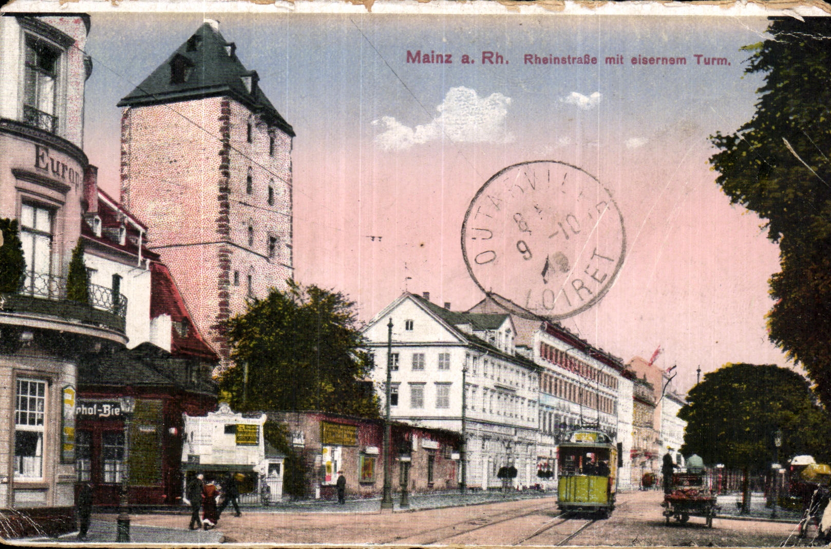 CPA Mainz a Rh Rheinstasse mit cisernem Turm