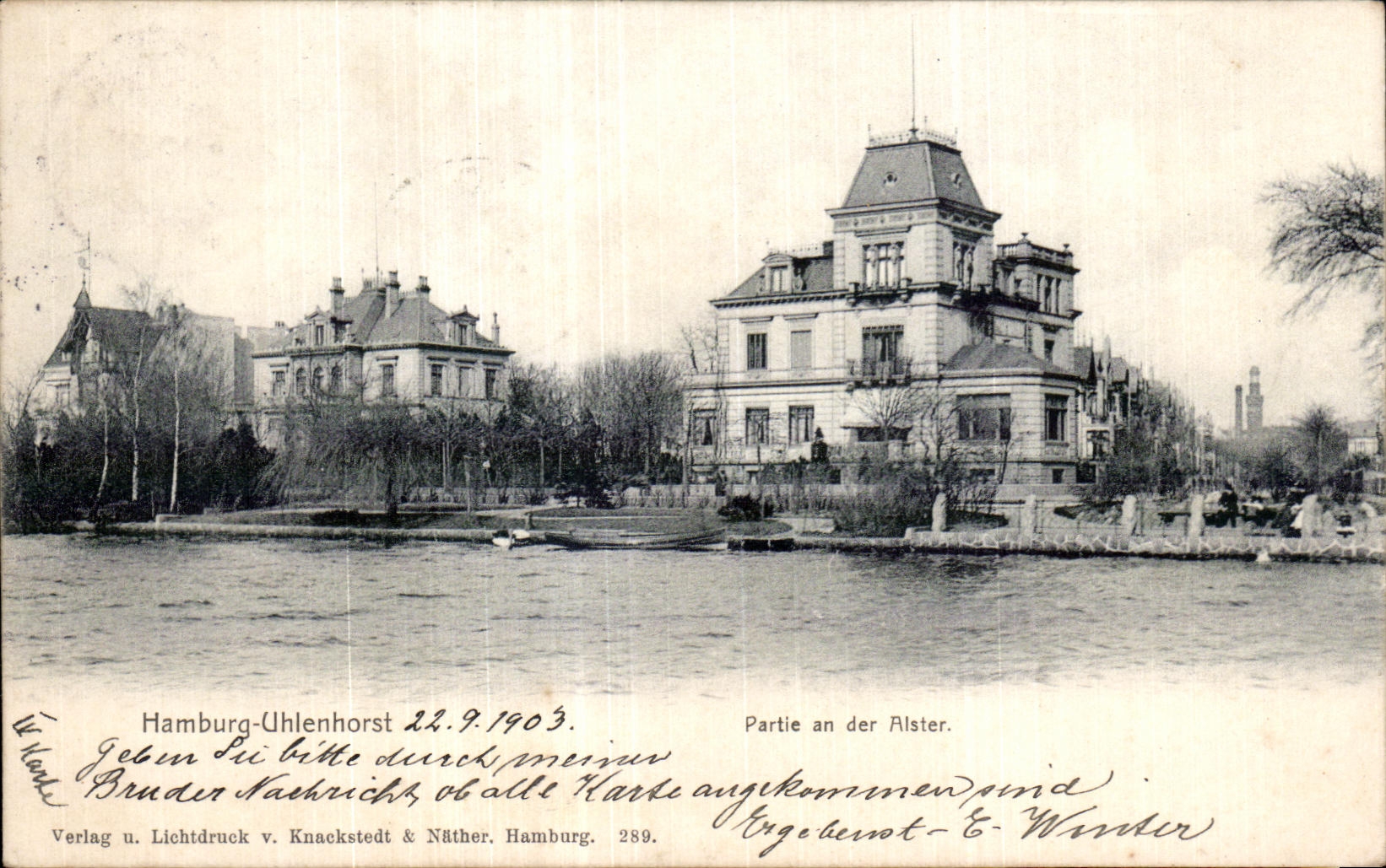 CPA Hamburg Uhlenhorst Left year der Alster