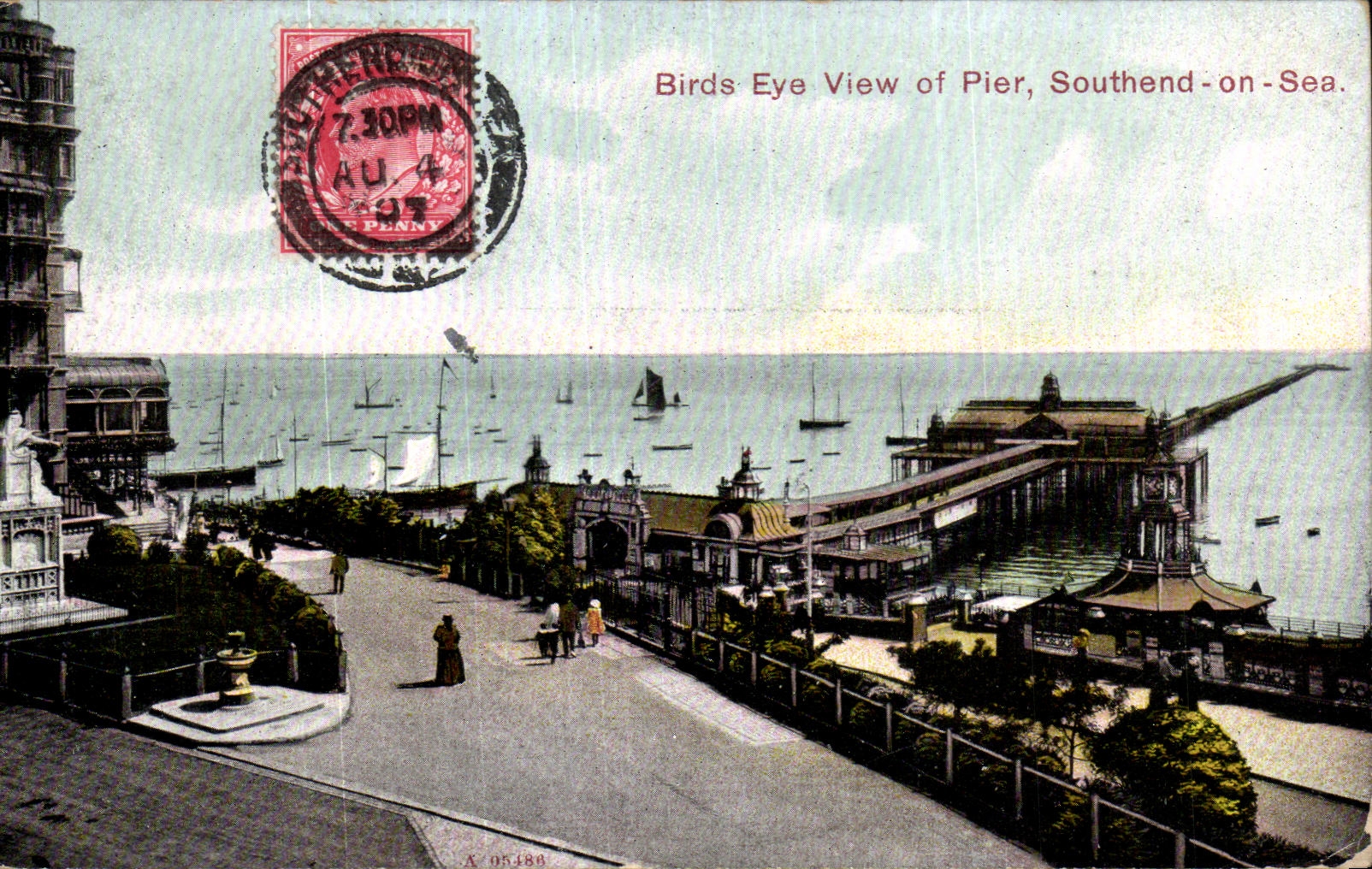 CPA Birds Eye View off Pier Southend one Sea