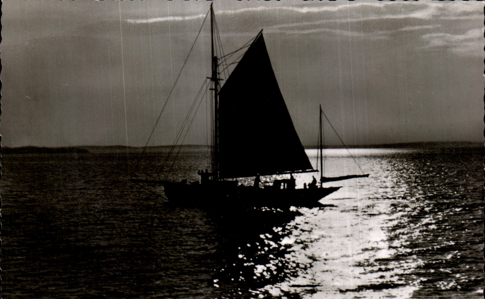 CPA Nordseebad abendstimmaung Boat sinned