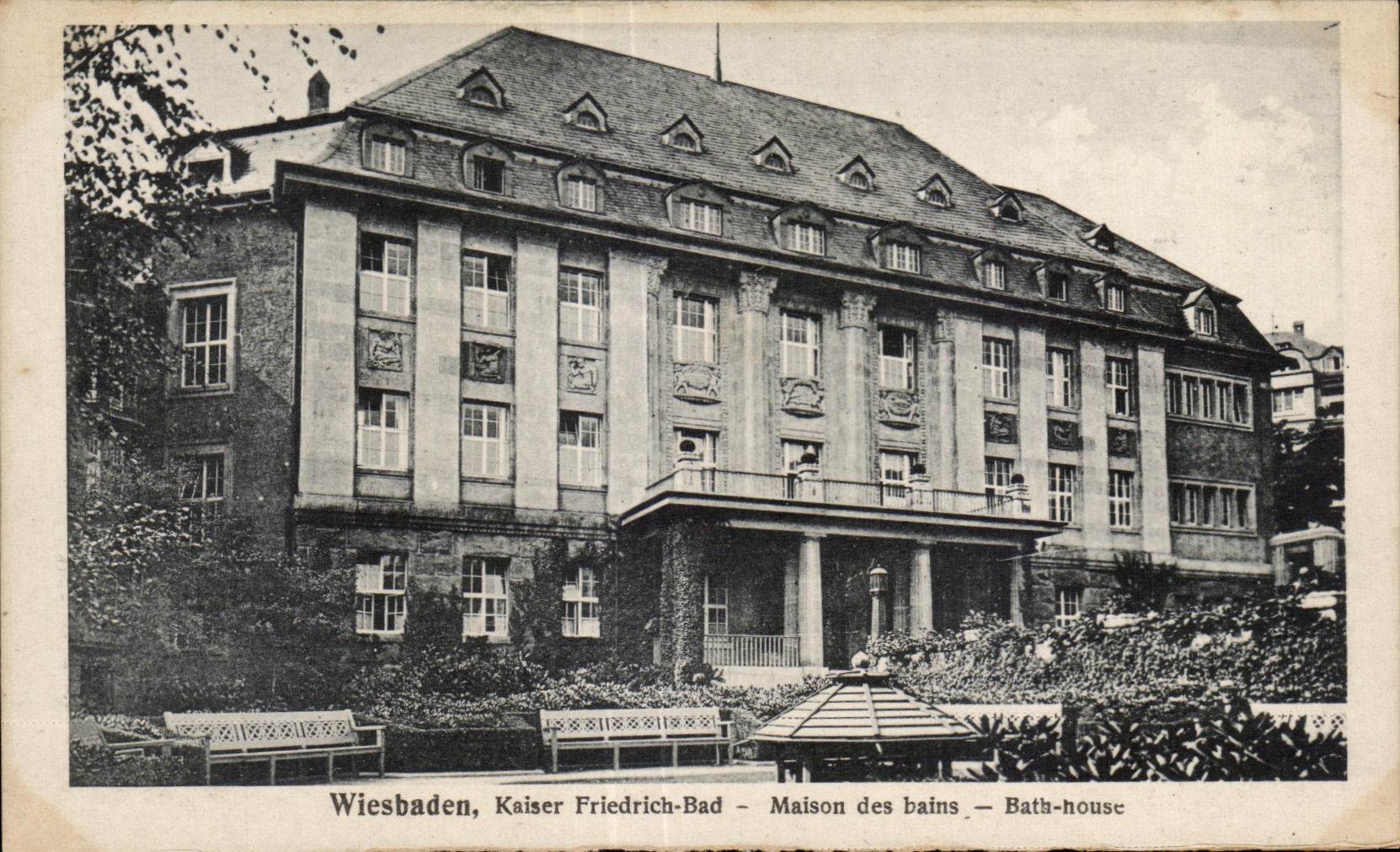 CPA Wiesbaden Kaiser Friedrich Bad House of the baths Bath house