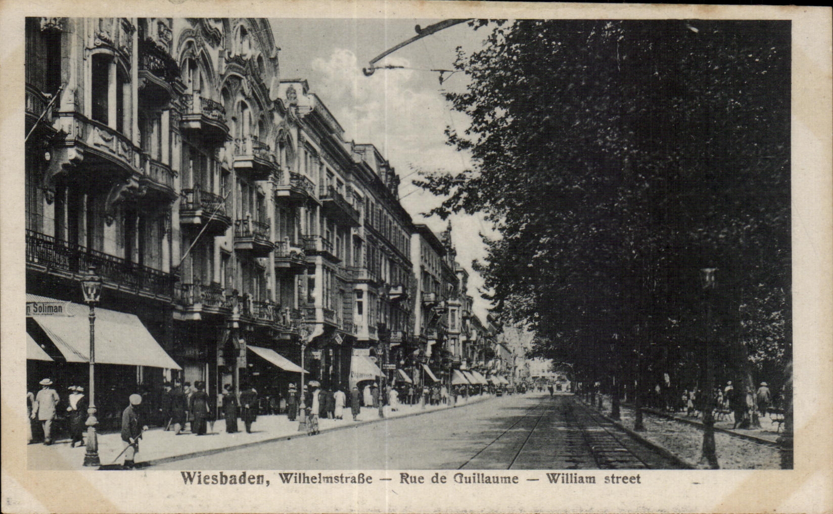 CPA Wiesbaden Wilhelmstrabe Street of Guillaume William street