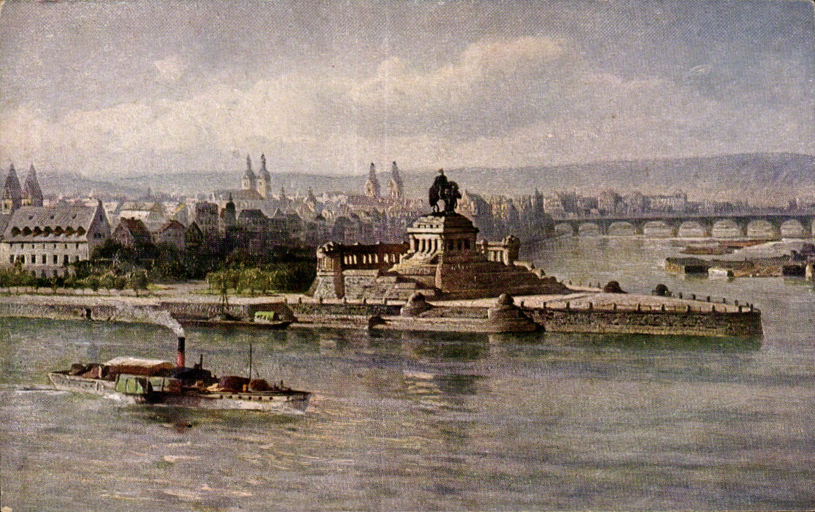 CPA Das Kaiser Wilhelm Denkmal am Deutschen Eck Das Denkmal am Zusammon