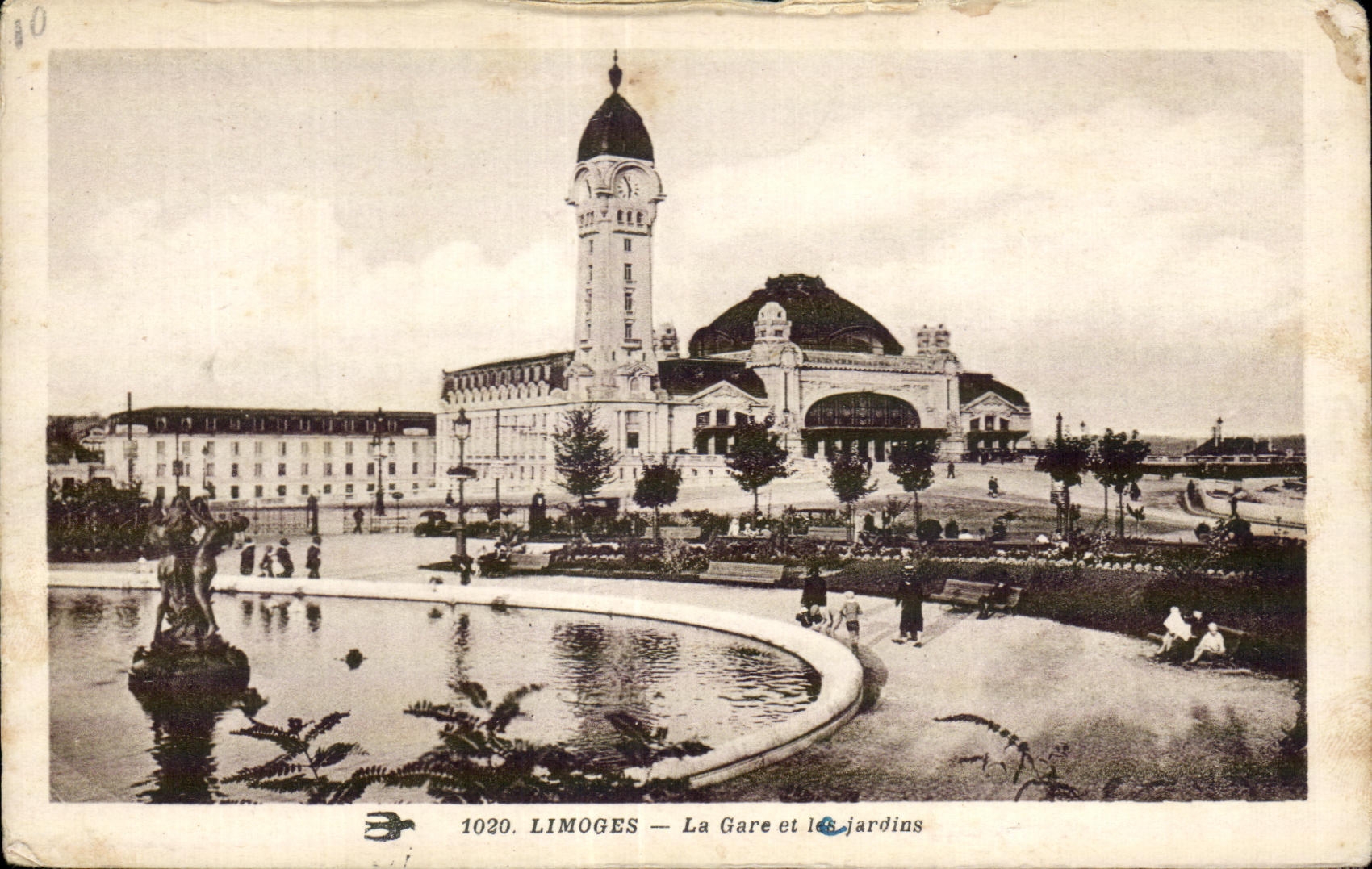 CPA Limoges La Gare et jardins