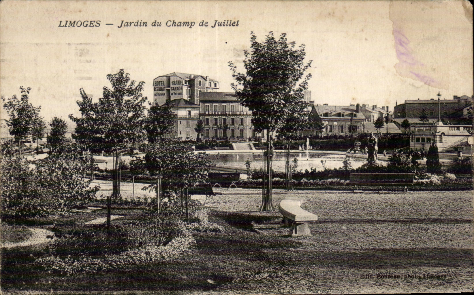 CPA Limoges jardin du Champ de Juillet