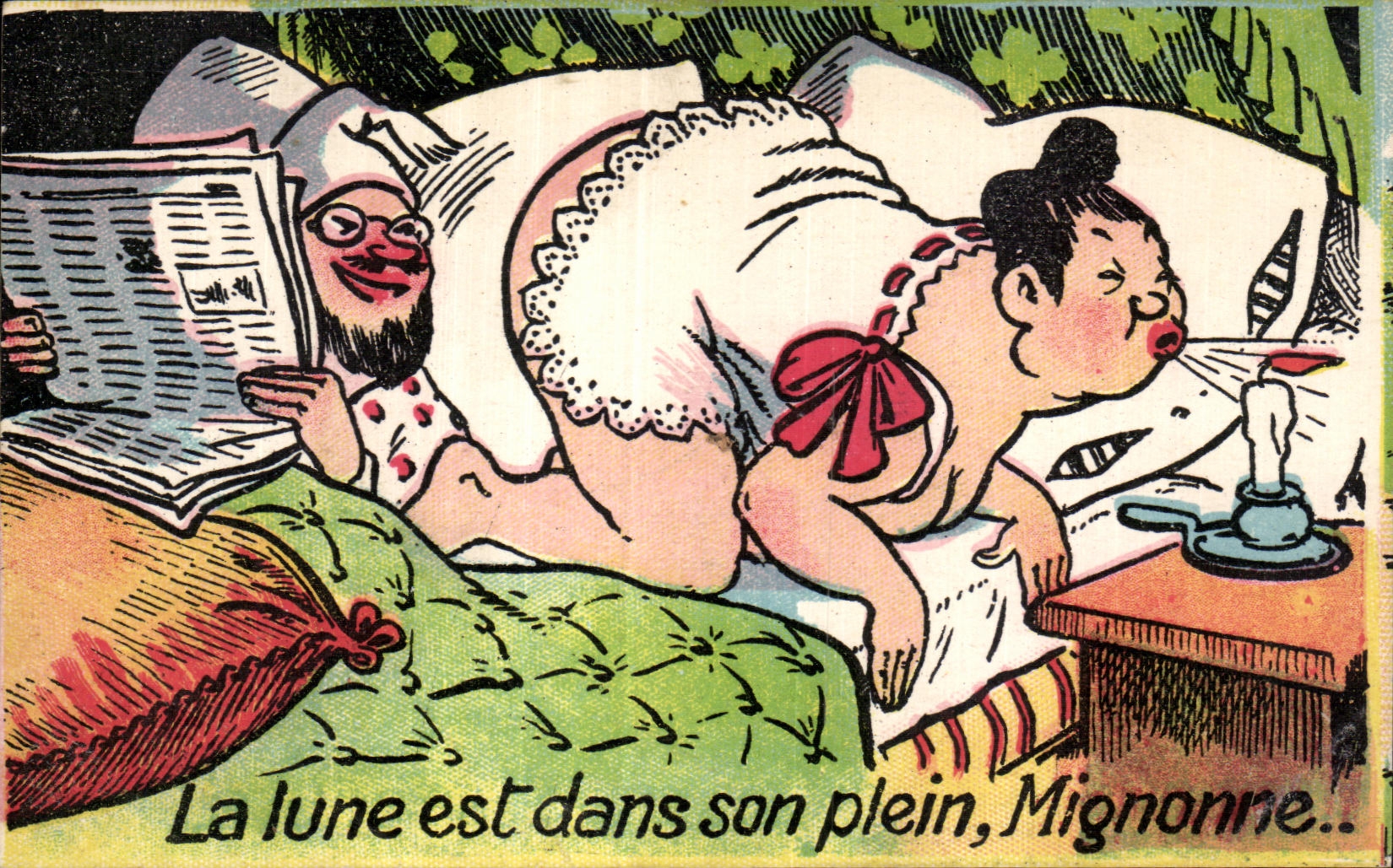 CPA Fantaisie La lune est dans son plein Mignonne Humour