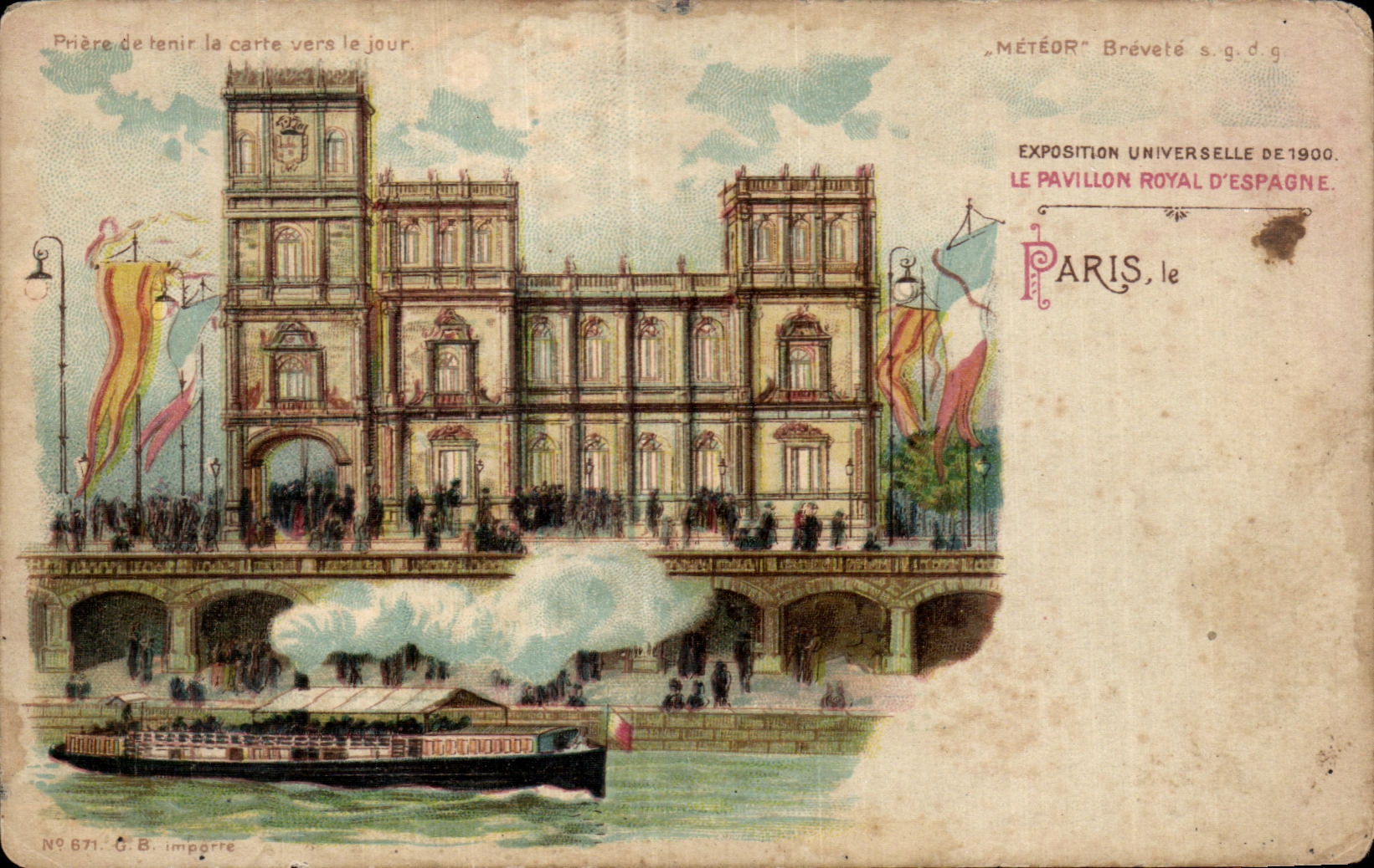 CPA Fantaisie Exposition universelle 1900 Pavillon royal d Espagne Paris