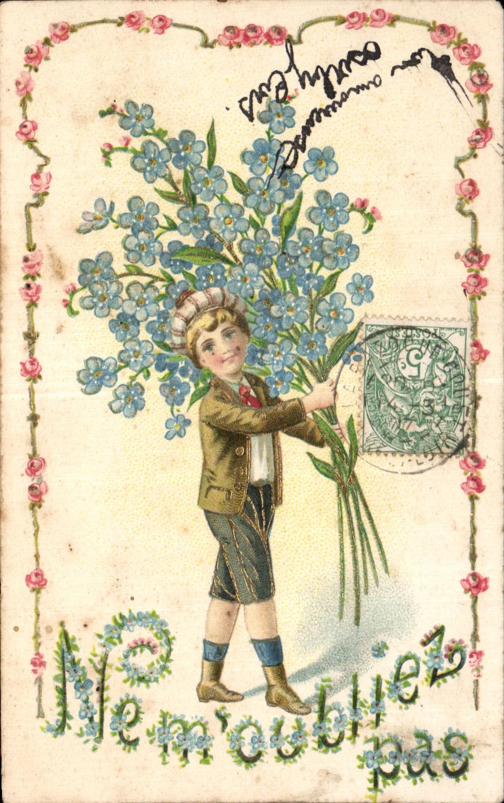 CPA Fantaisie Enfants Fleurs 