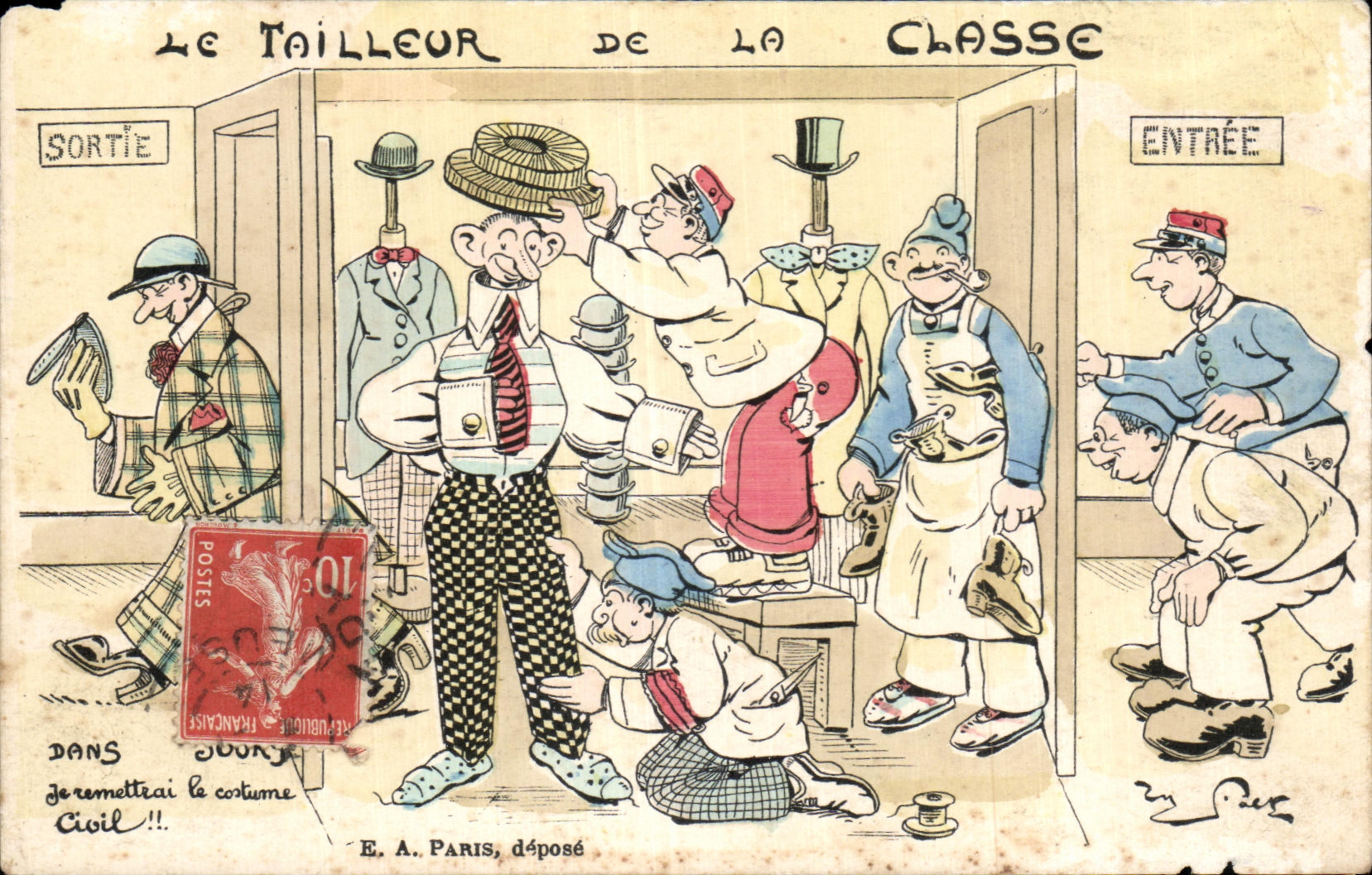 CPA Militaria Fantasy the tailor of the class