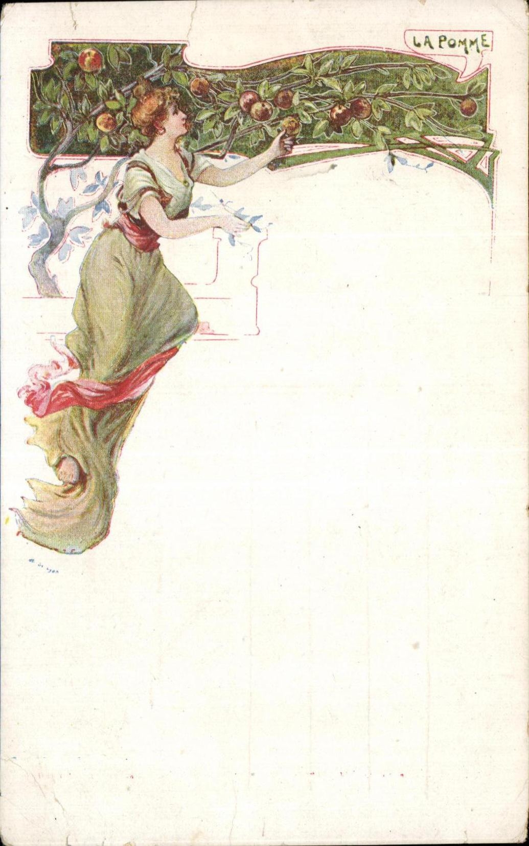 CPA Fantaisie Femme Pomme