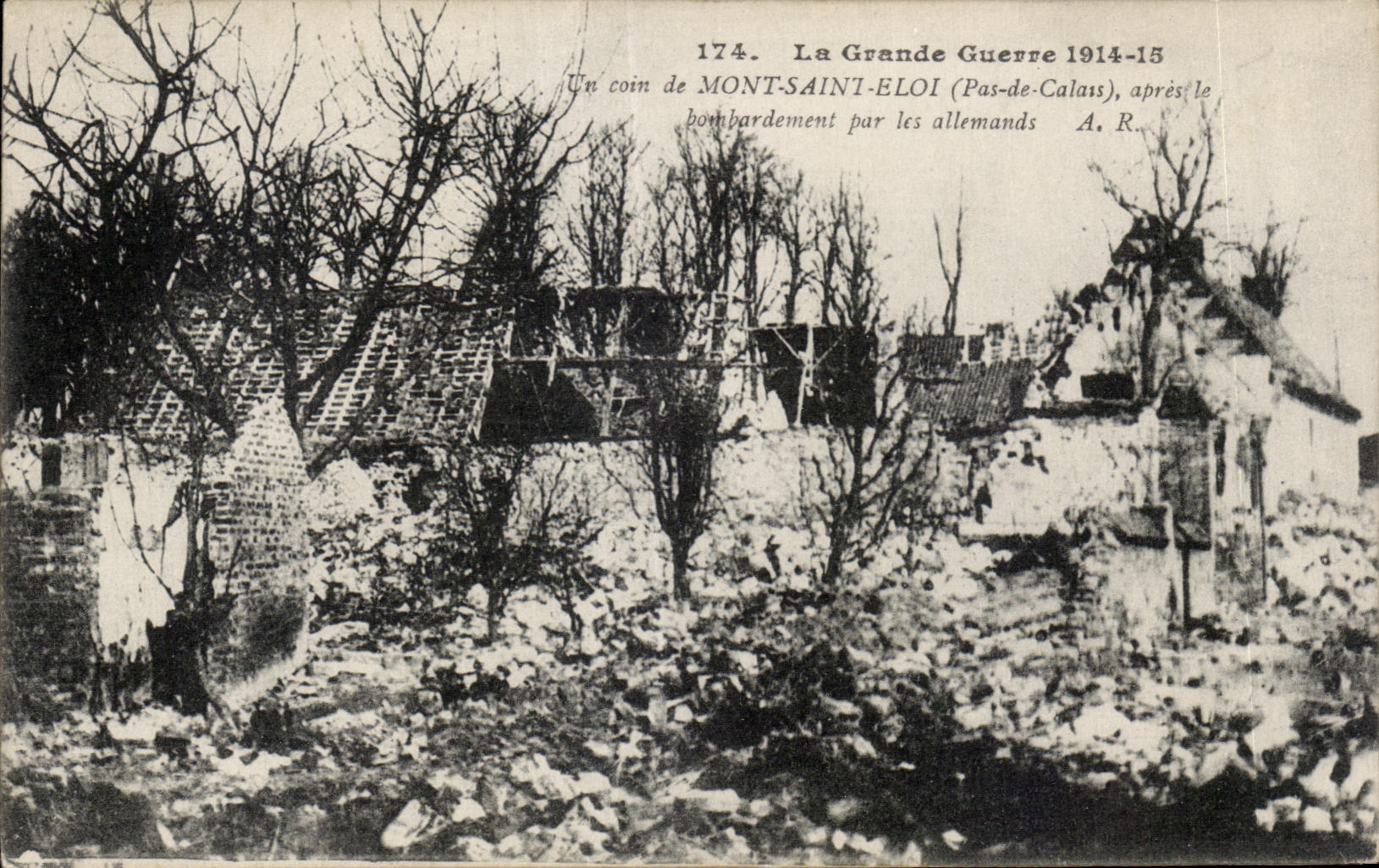 CPA the Large War Mont Saint eloi after the bombardment of German Militaria