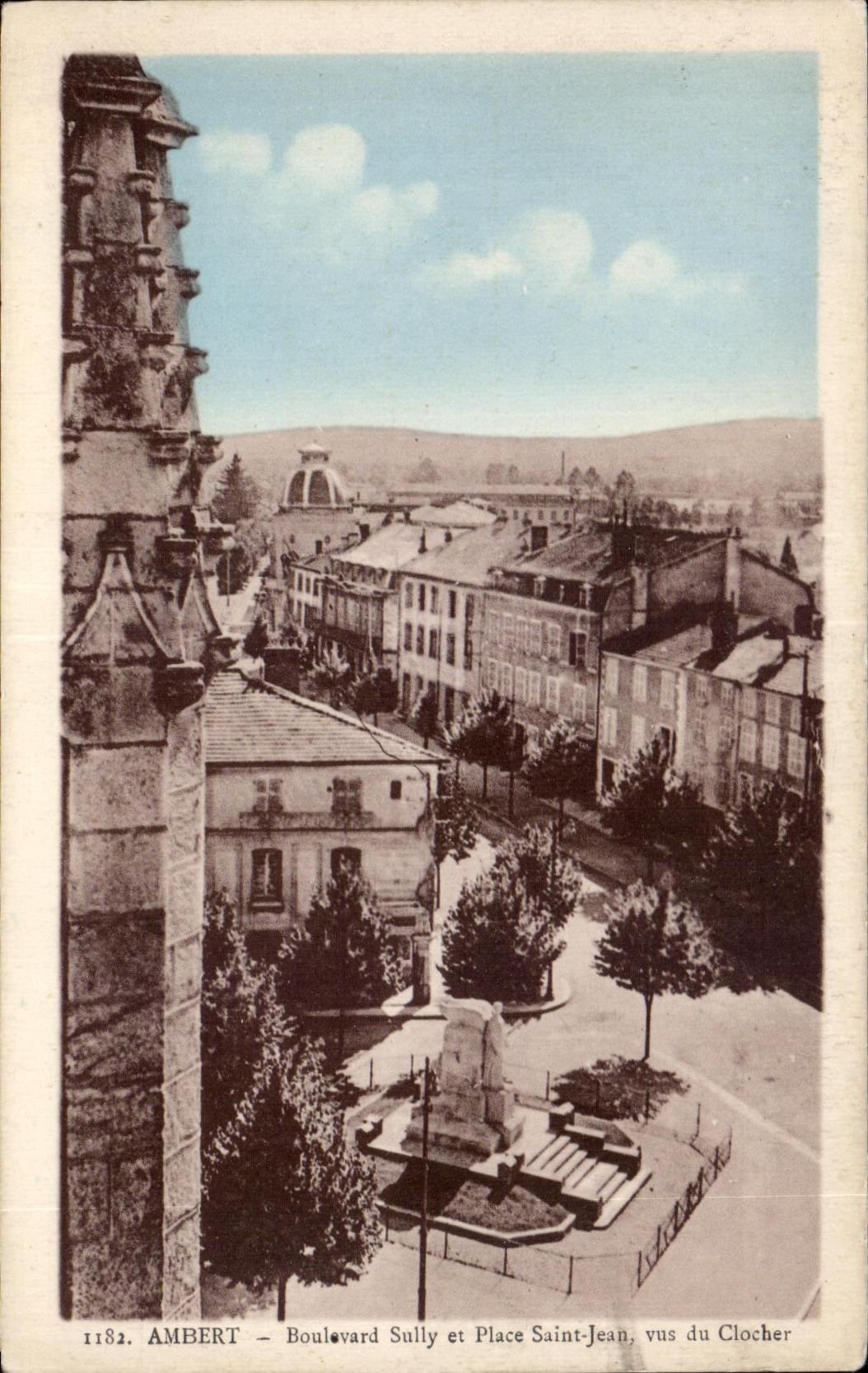 CPA Ambert Boulevard Sully and Place Saint Jean seen of the Bell-tower